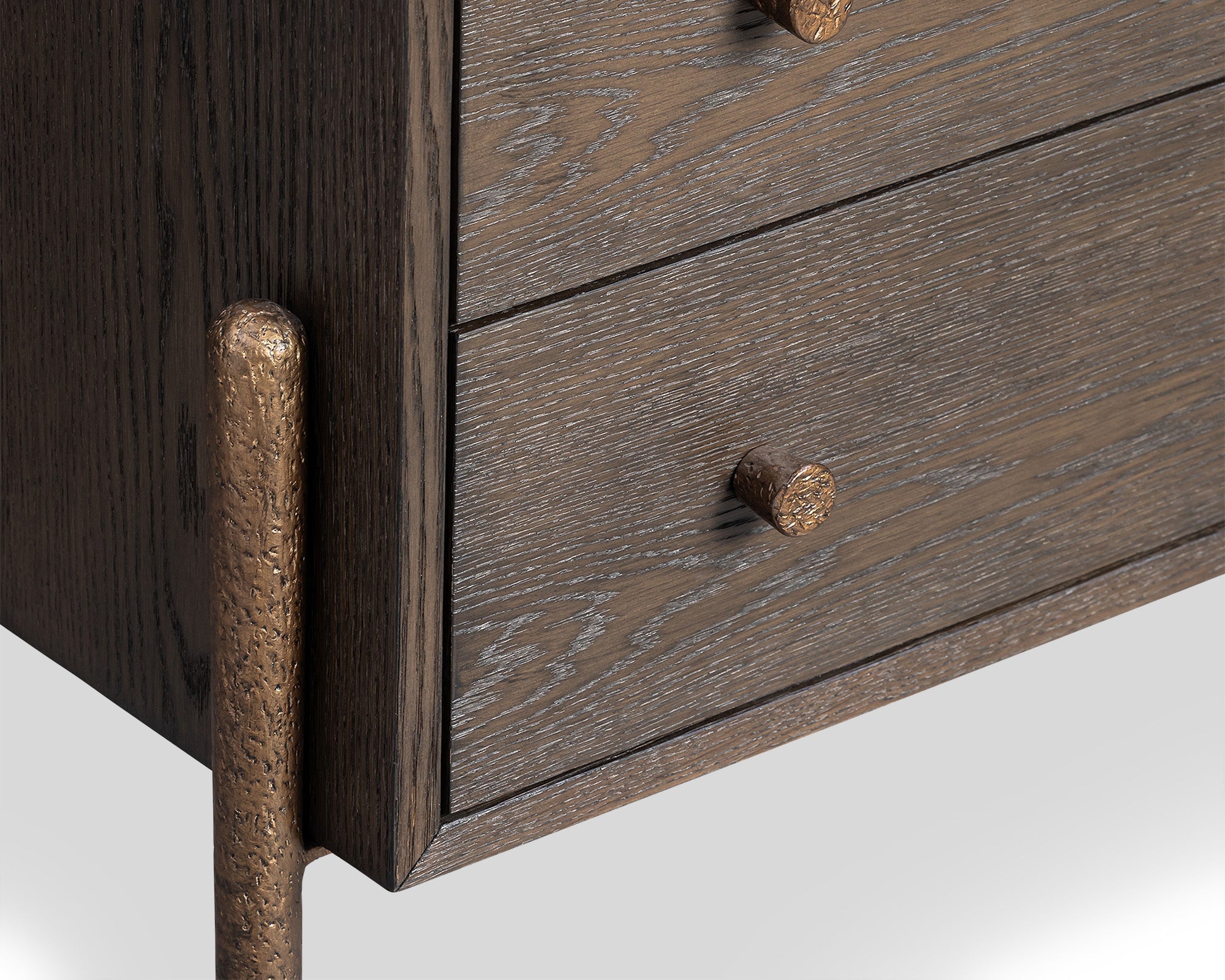 Nella Chest Of Drawer  -  Dark Brushed Brown & Hammered Dark Bronze