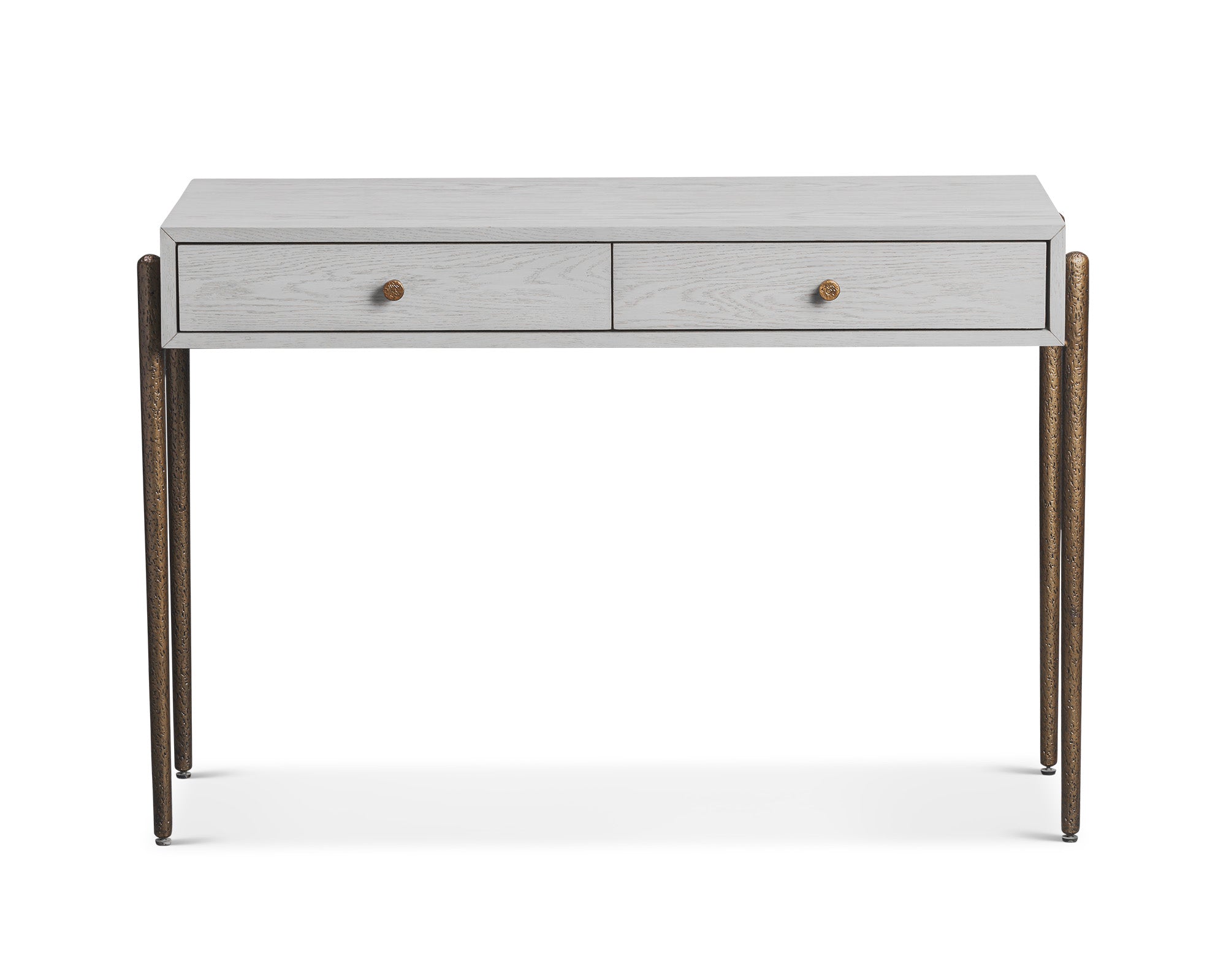 Nella Console Table - London Fog & Hammered Dark Bronze
