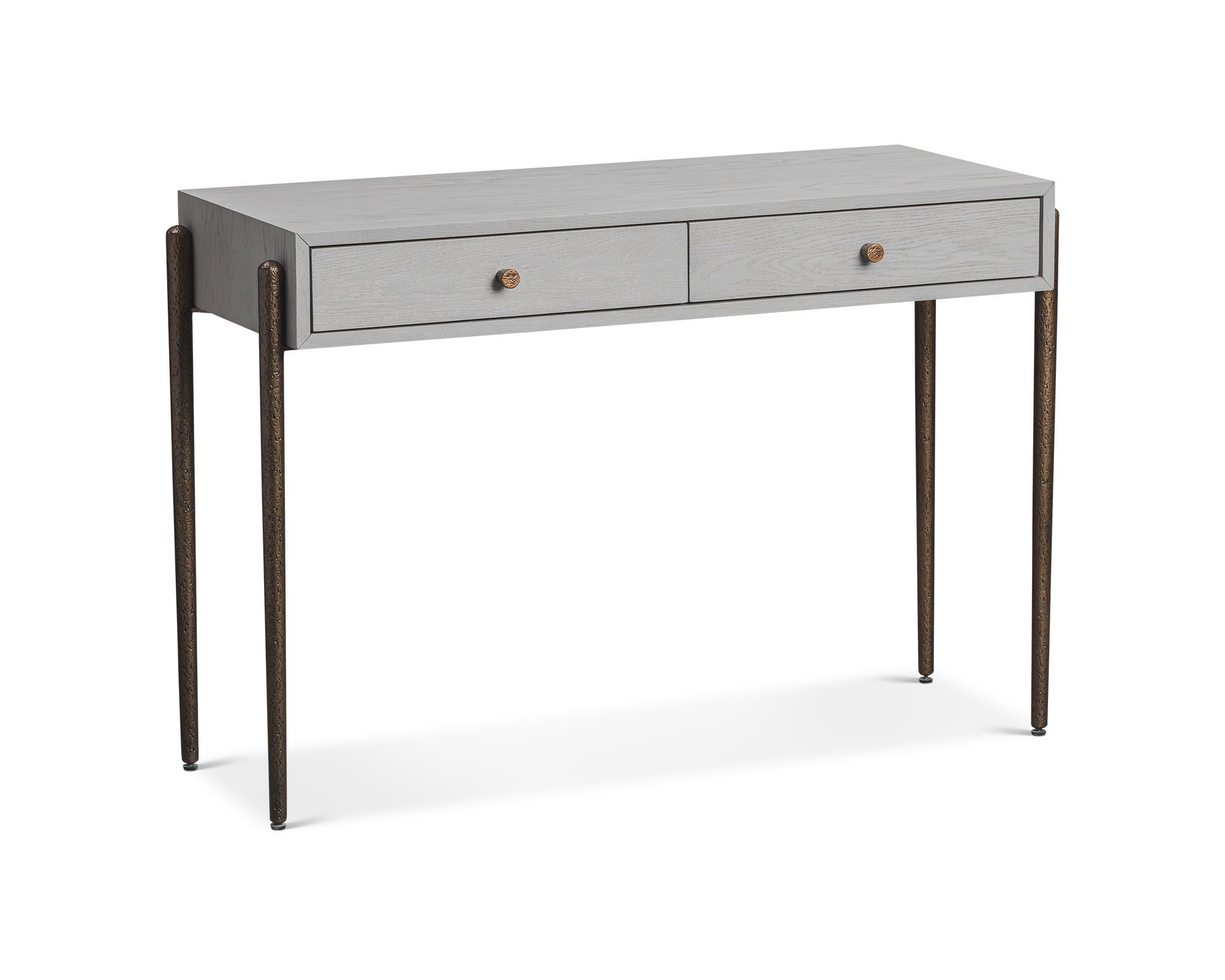 Nella Console Table - London Fog & Hammered Dark Bronze
