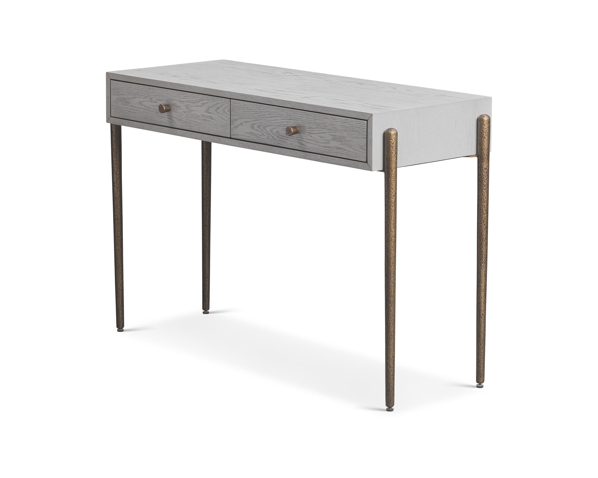 Nella Console Table - London Fog & Hammered Dark Bronze