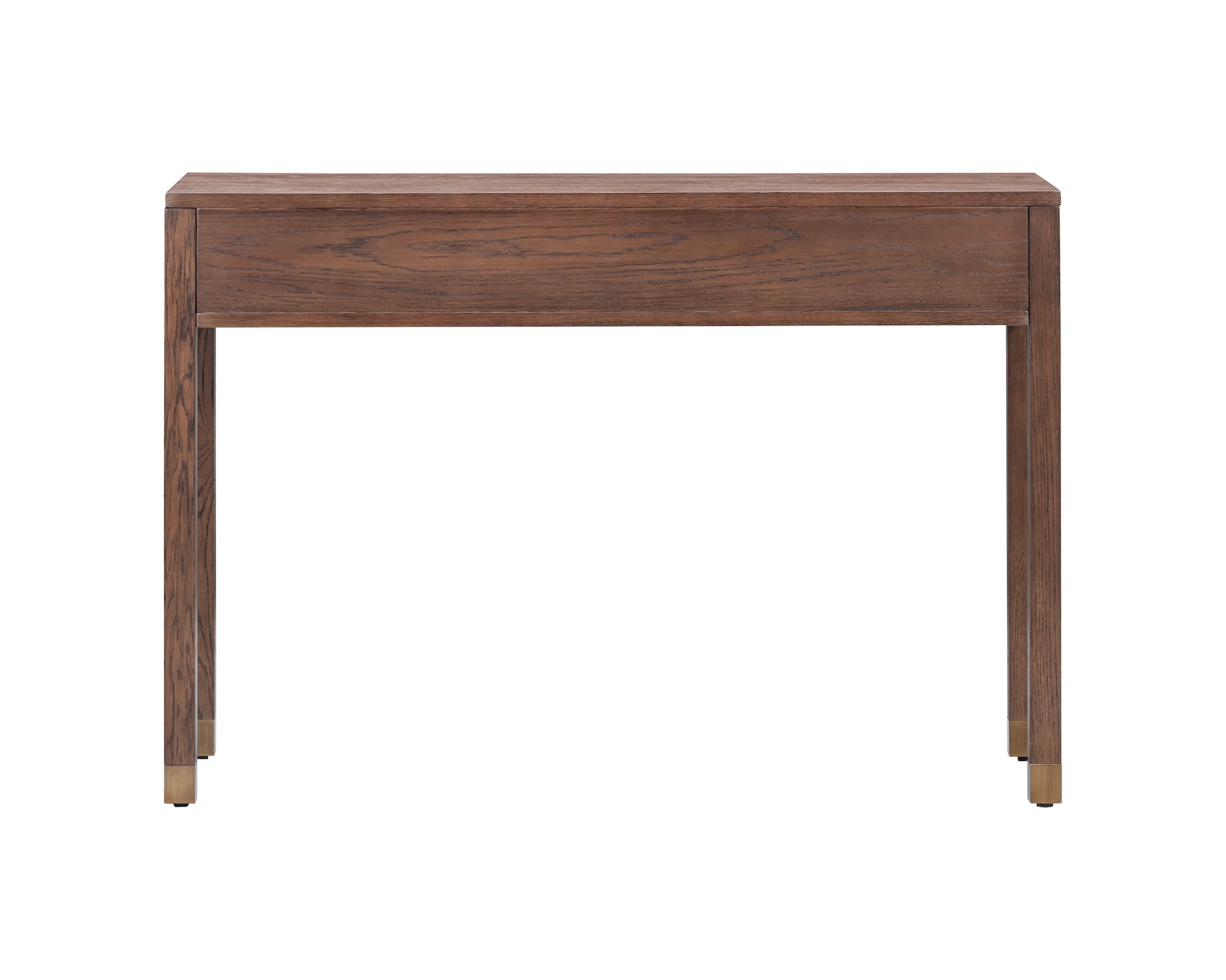 Alcudia Dressing Table - Dark Brown Oak/Antique Brass