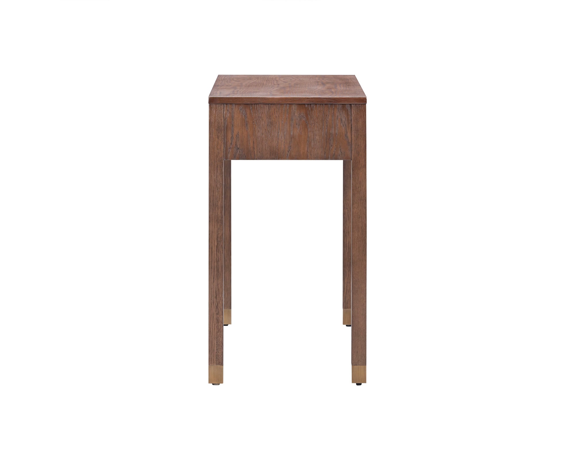 Alcudia Dressing Table - Dark Brown Oak/Antique Brass