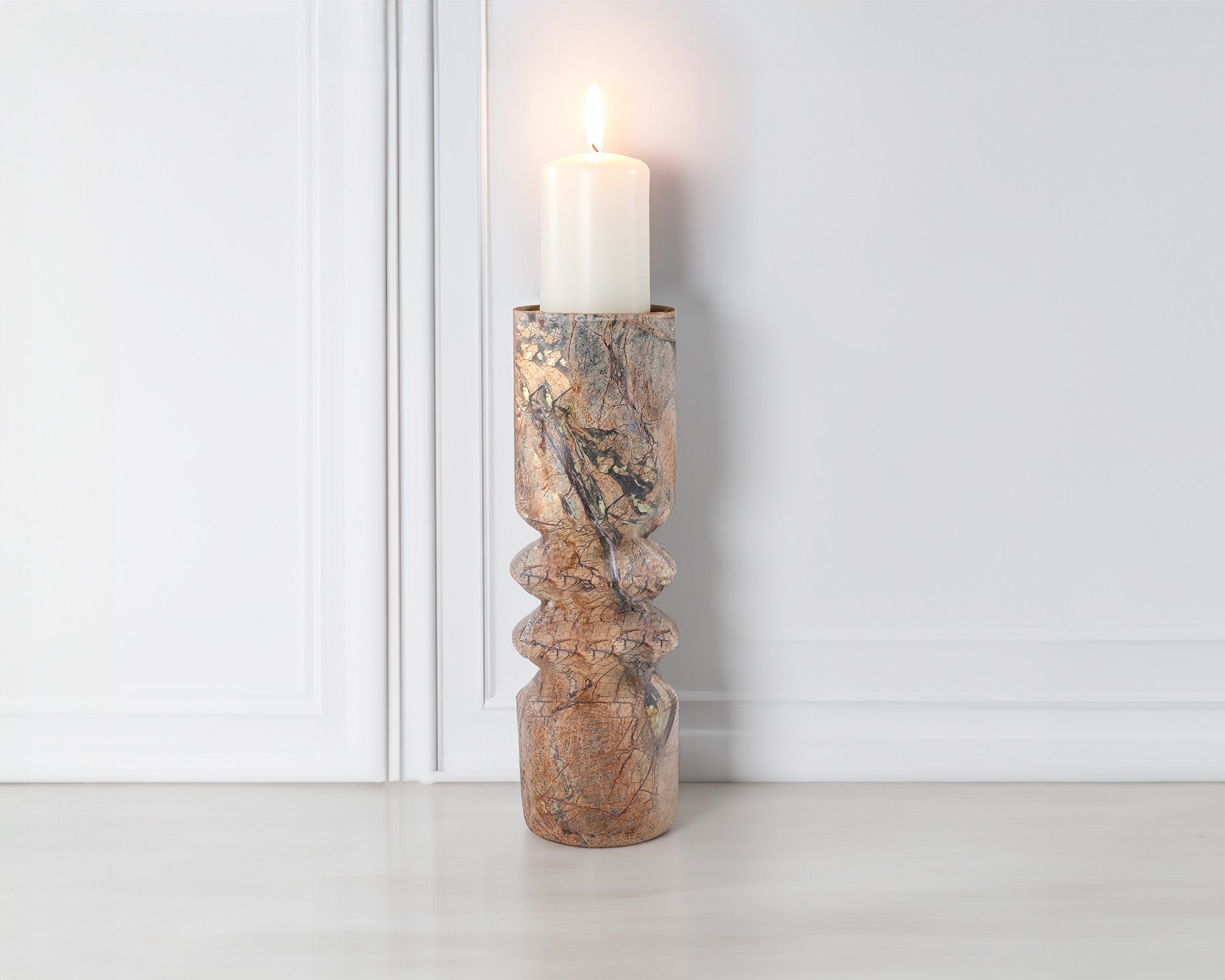 Monorro Marble Candle Holder - Coffee