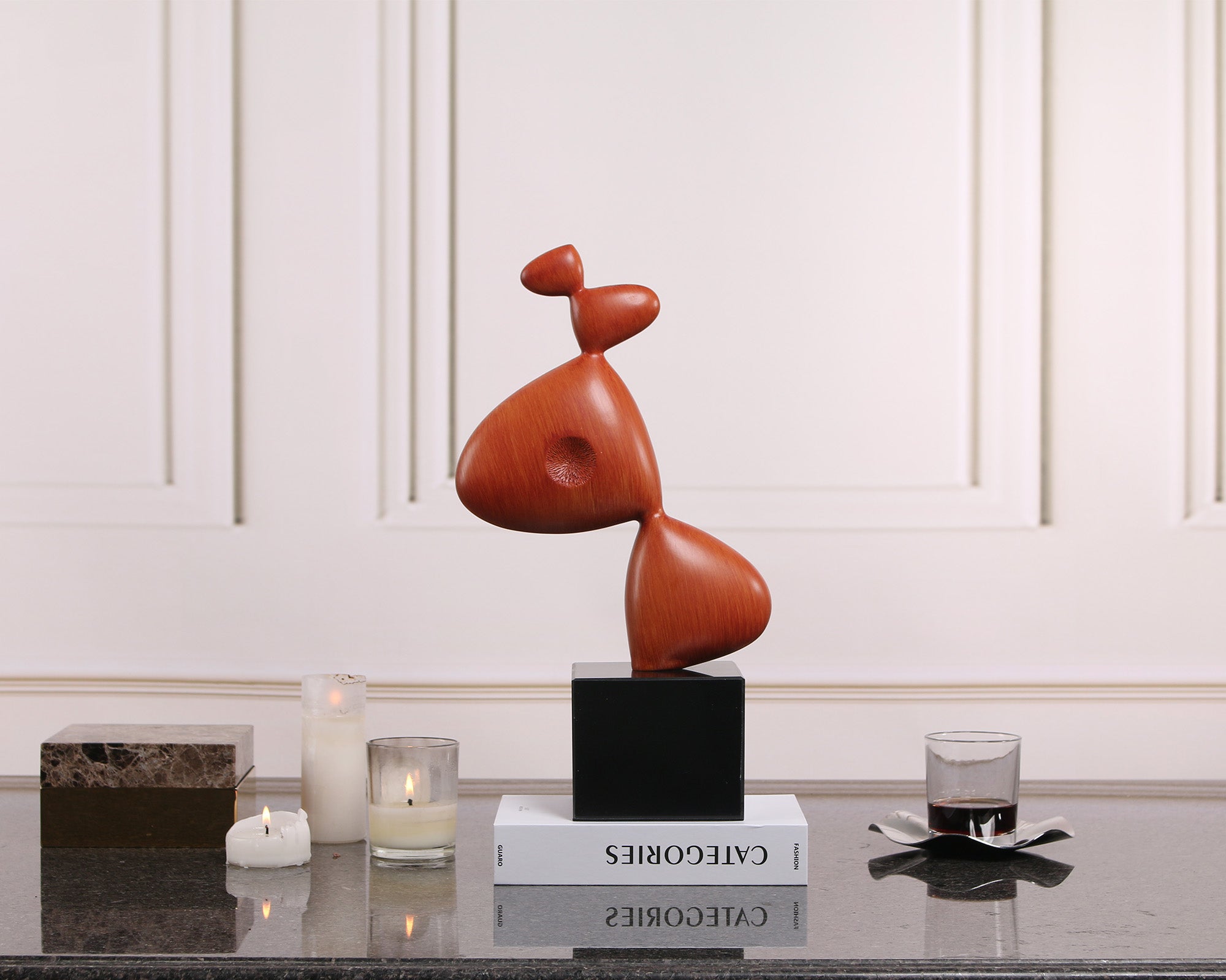 Ellia Sculpture - Red and Black