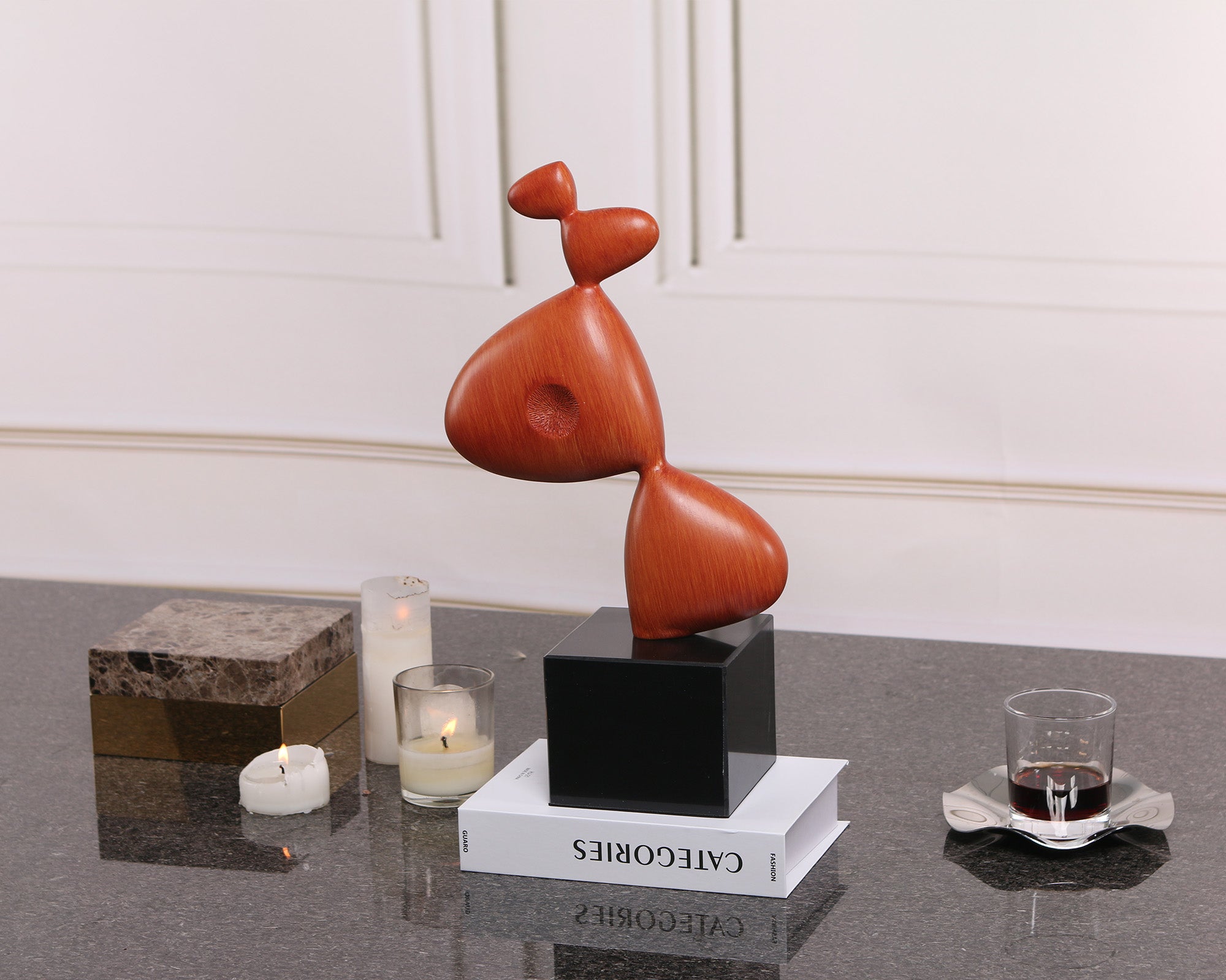 Ellia Sculpture - Red and Black