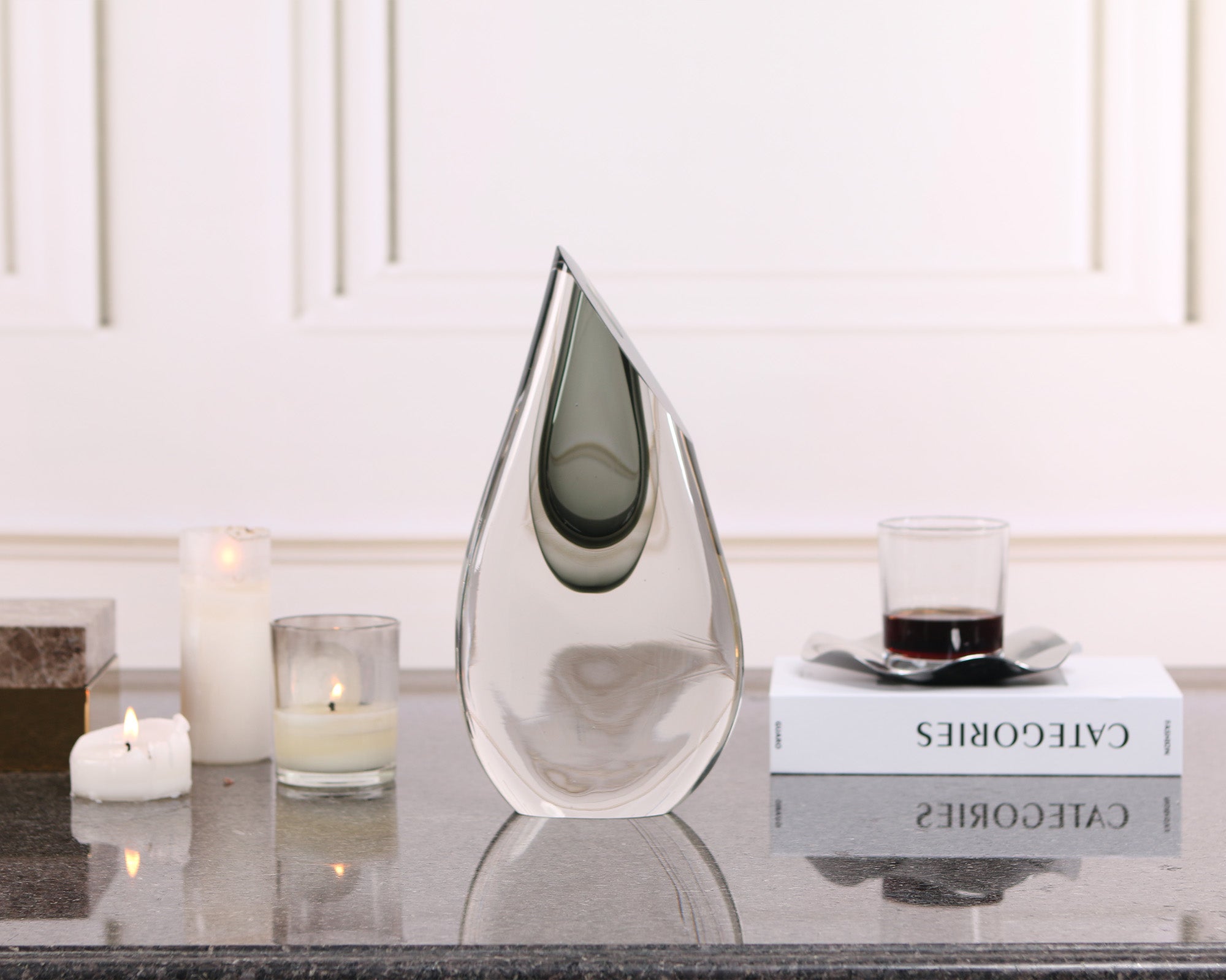 Fyre Vase - Grey Glass