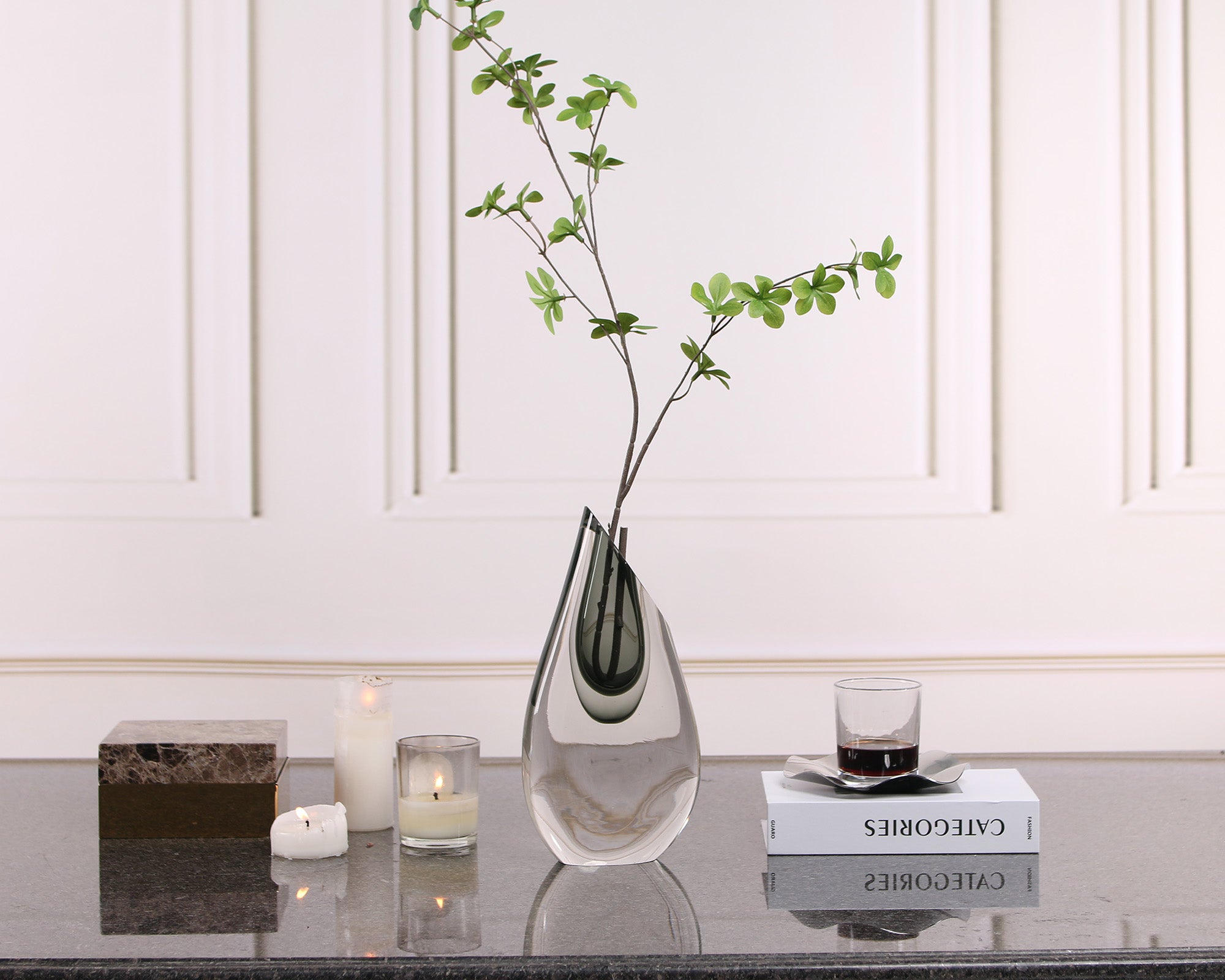 Fyre Vase - Grey Glass
