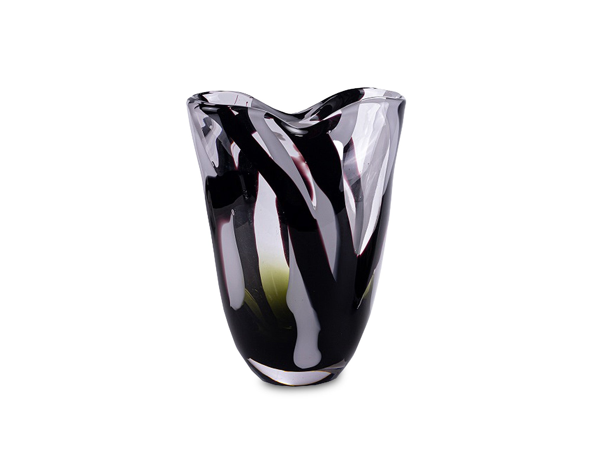 Natasha Glass Vase - Black and Grey