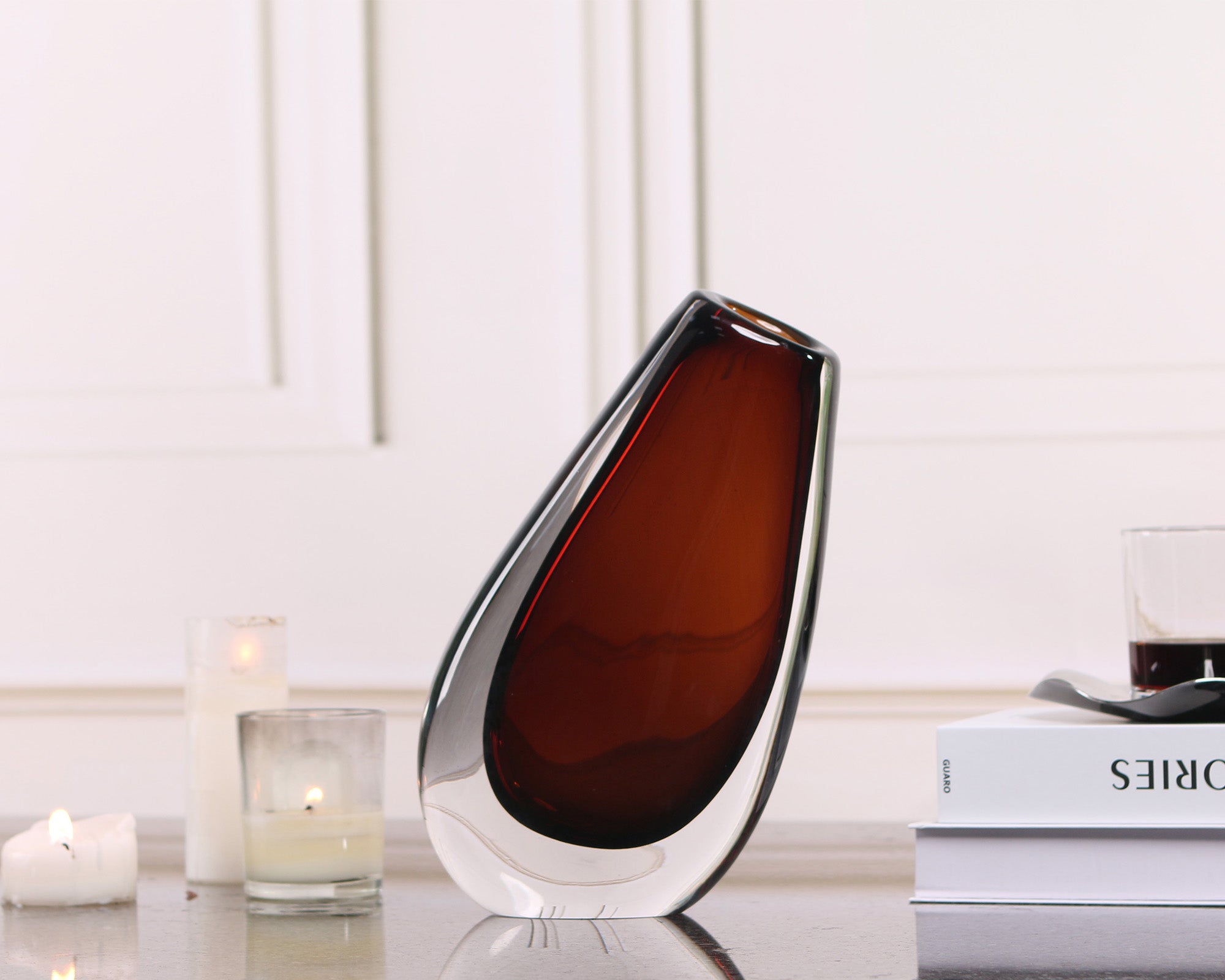 Nagita Glass Vase - Brown