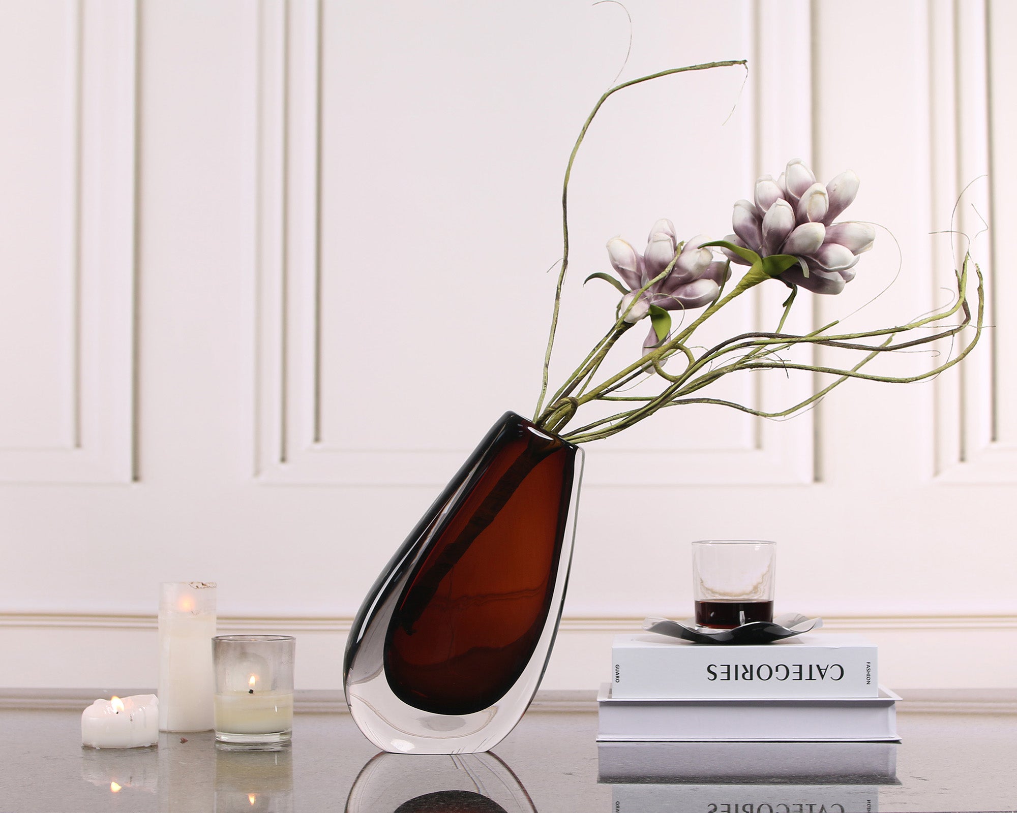 Nagita Glass Vase - Brown