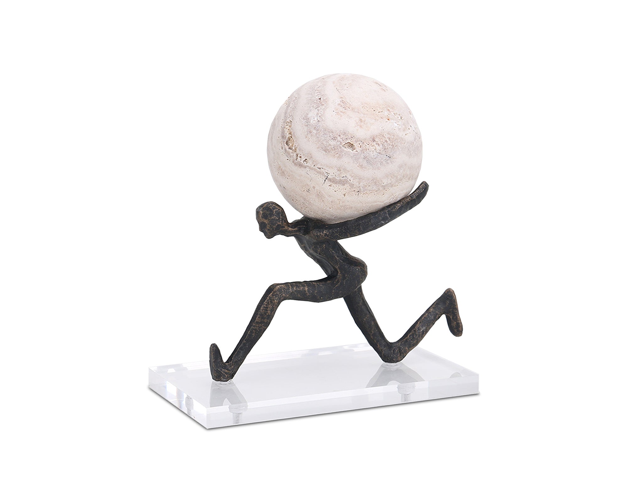 Chasing Balance Sculpture - Dark Bronze & Beige