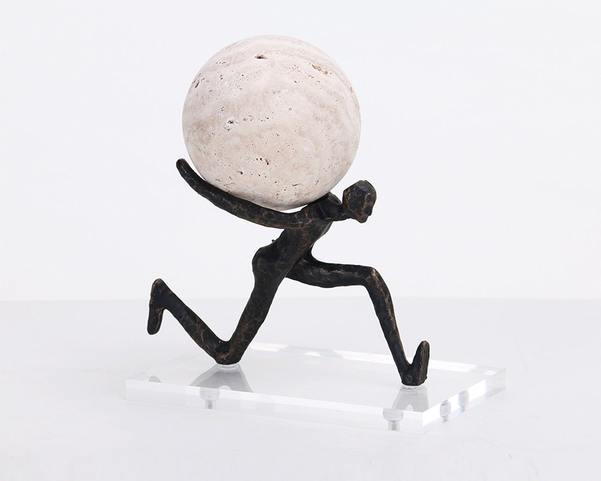 Chasing Balance Sculpture - Dark Bronze & Beige