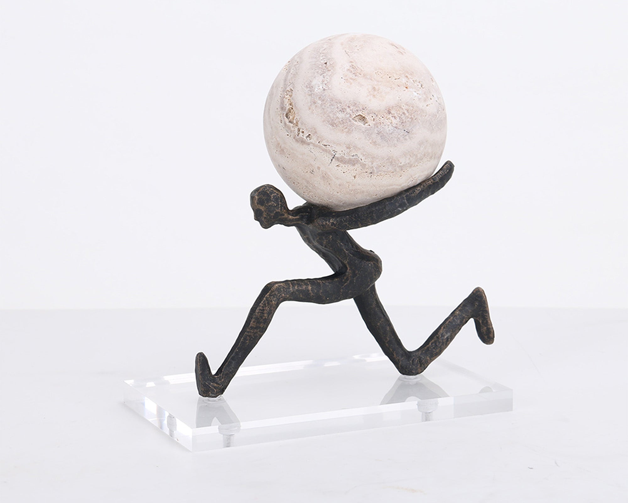 Chasing Balance Sculpture - Dark Bronze & Beige