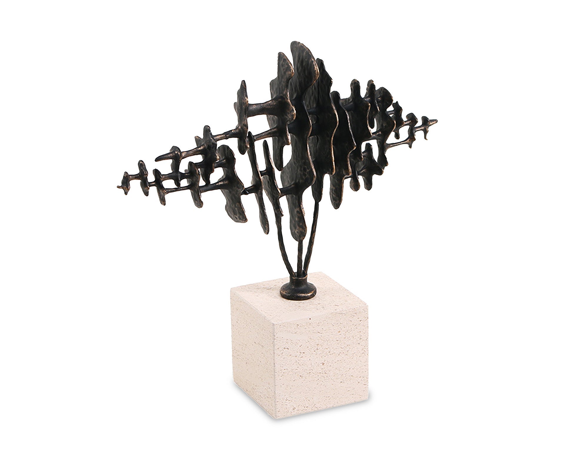 Echo Crest Sculpture - Dark Bronze & Beige