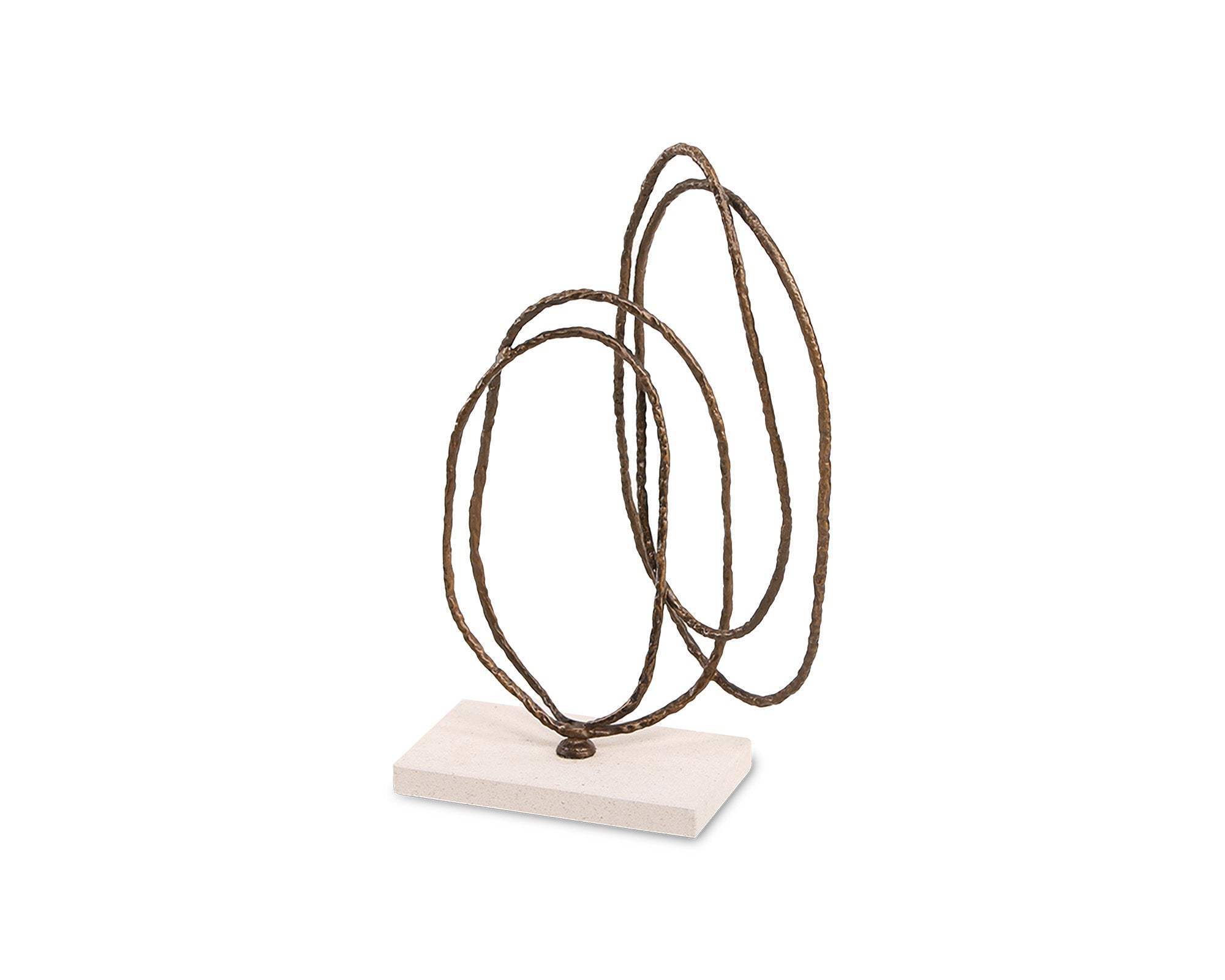 Kinetic Harmony Sculpture - Dark Bronze & Beige