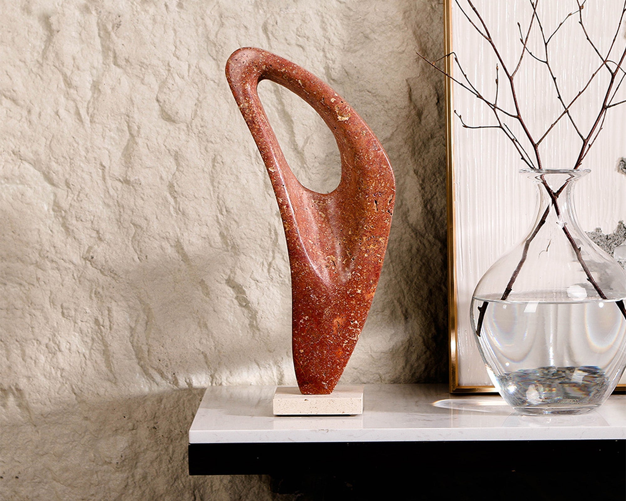 Arcadia Sculpture - Red & Beige