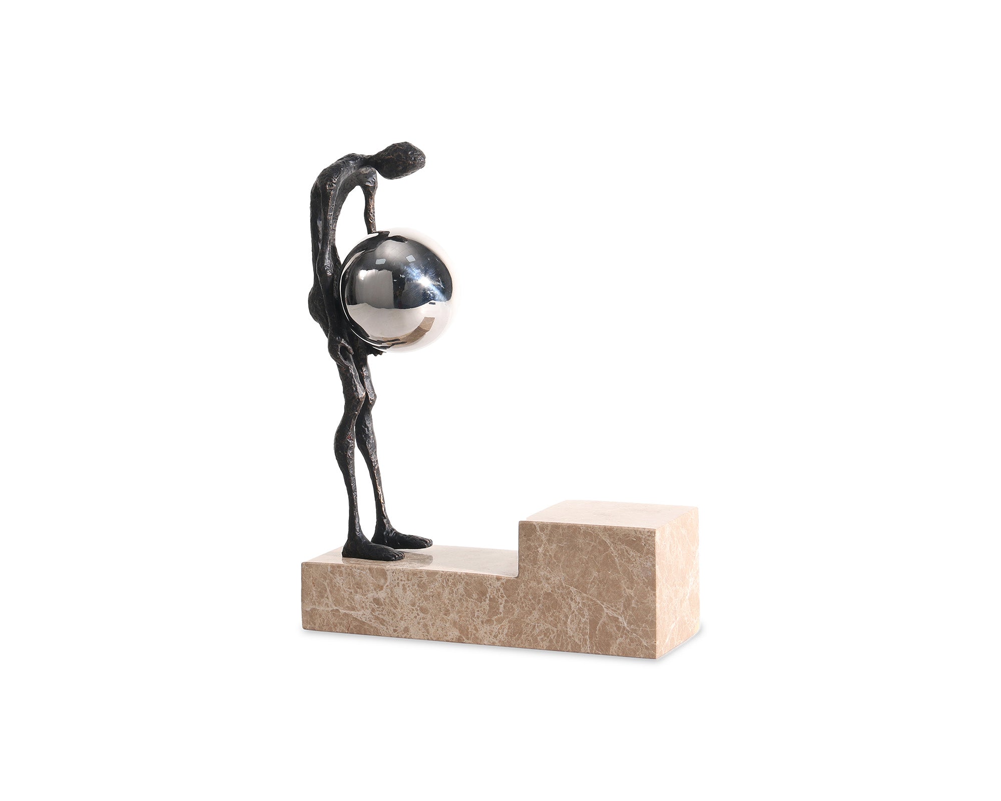 Contemplation Sculpture - Dark Bronze & Light Brown