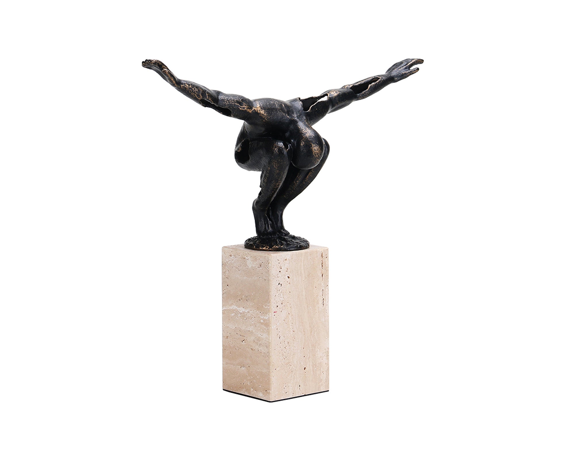 Wings of Freedom Sculpture - Dark Bronze & Beige
