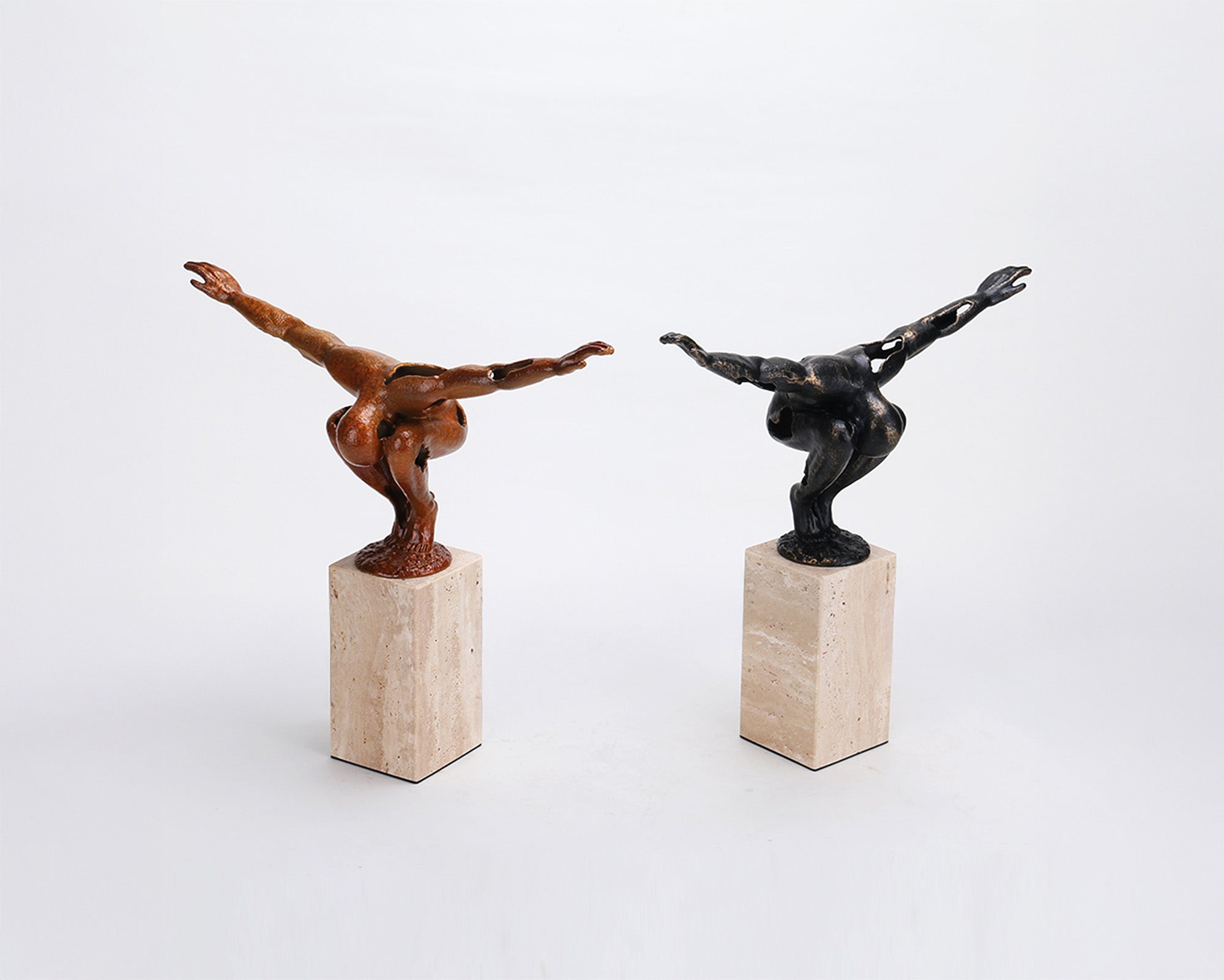 Wings of Freedom Sculpture - Dark Bronze & Beige