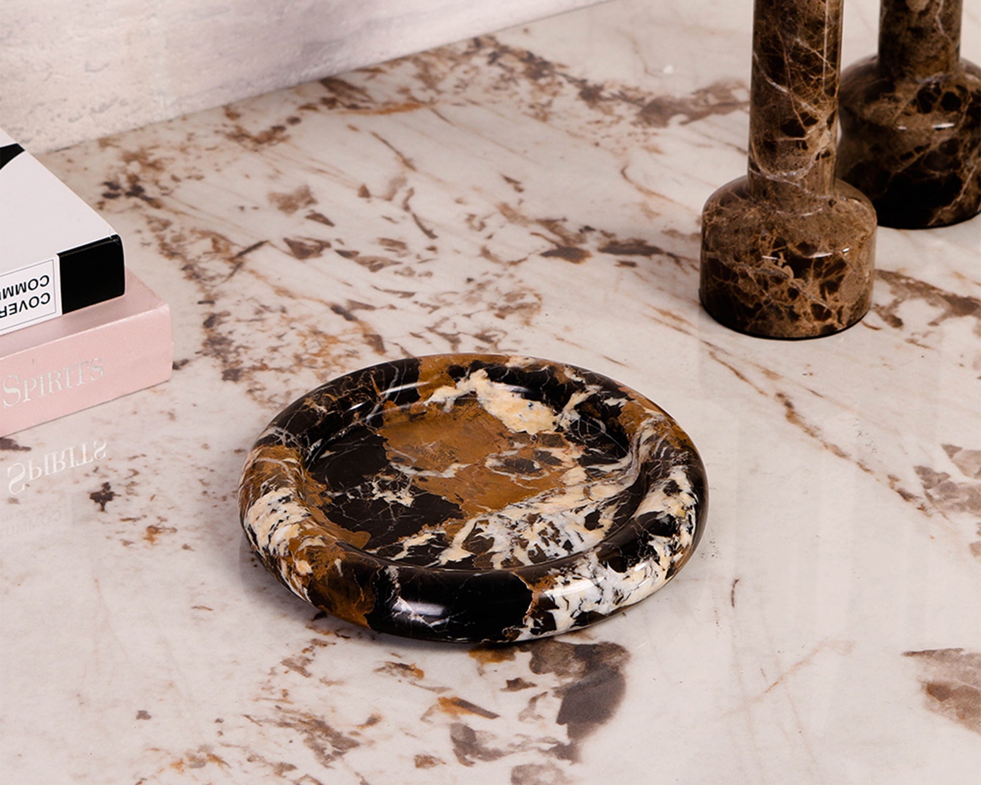 Ophira Tray - Black & Gold Marble