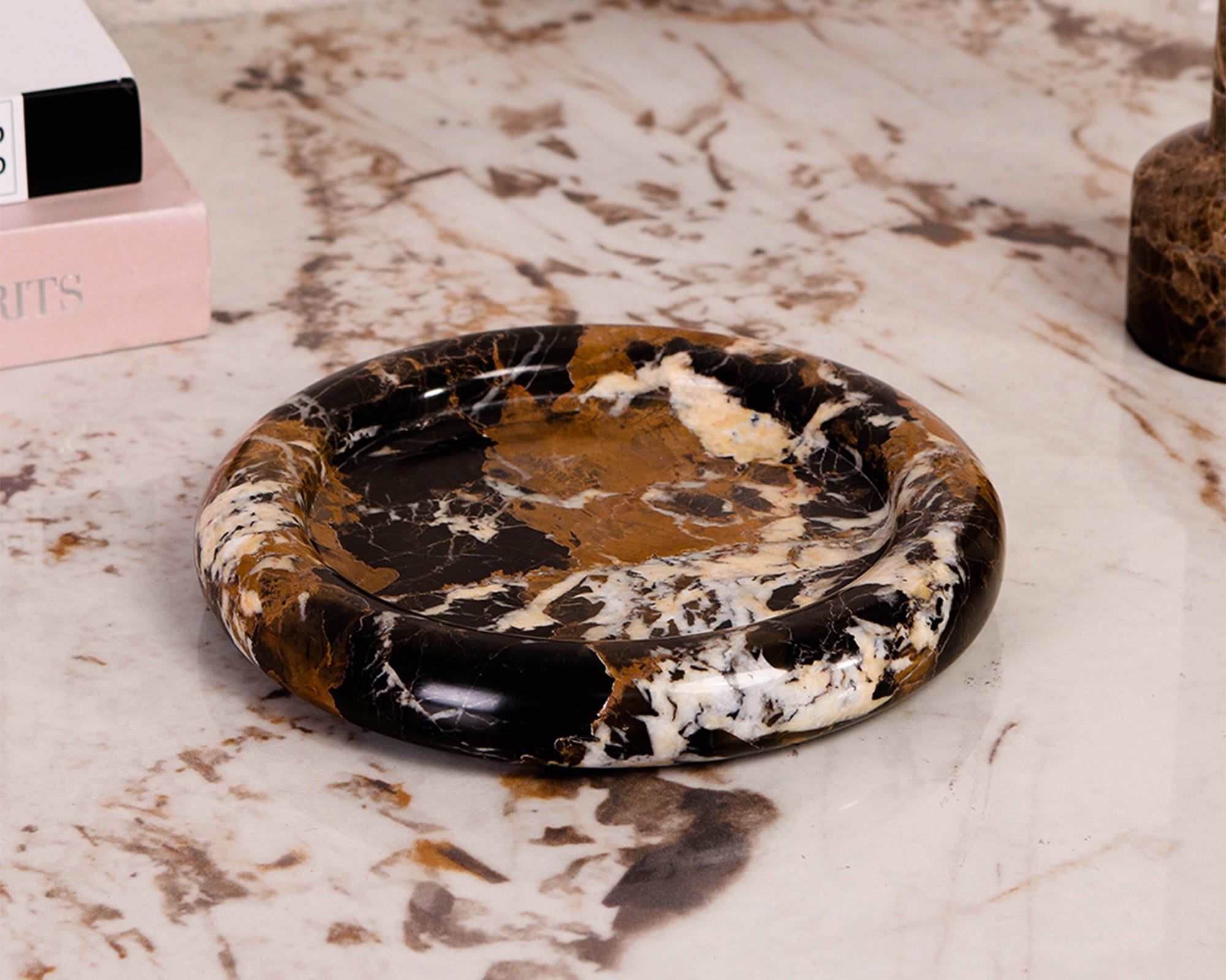 Ophira Tray - Black & Gold Marble