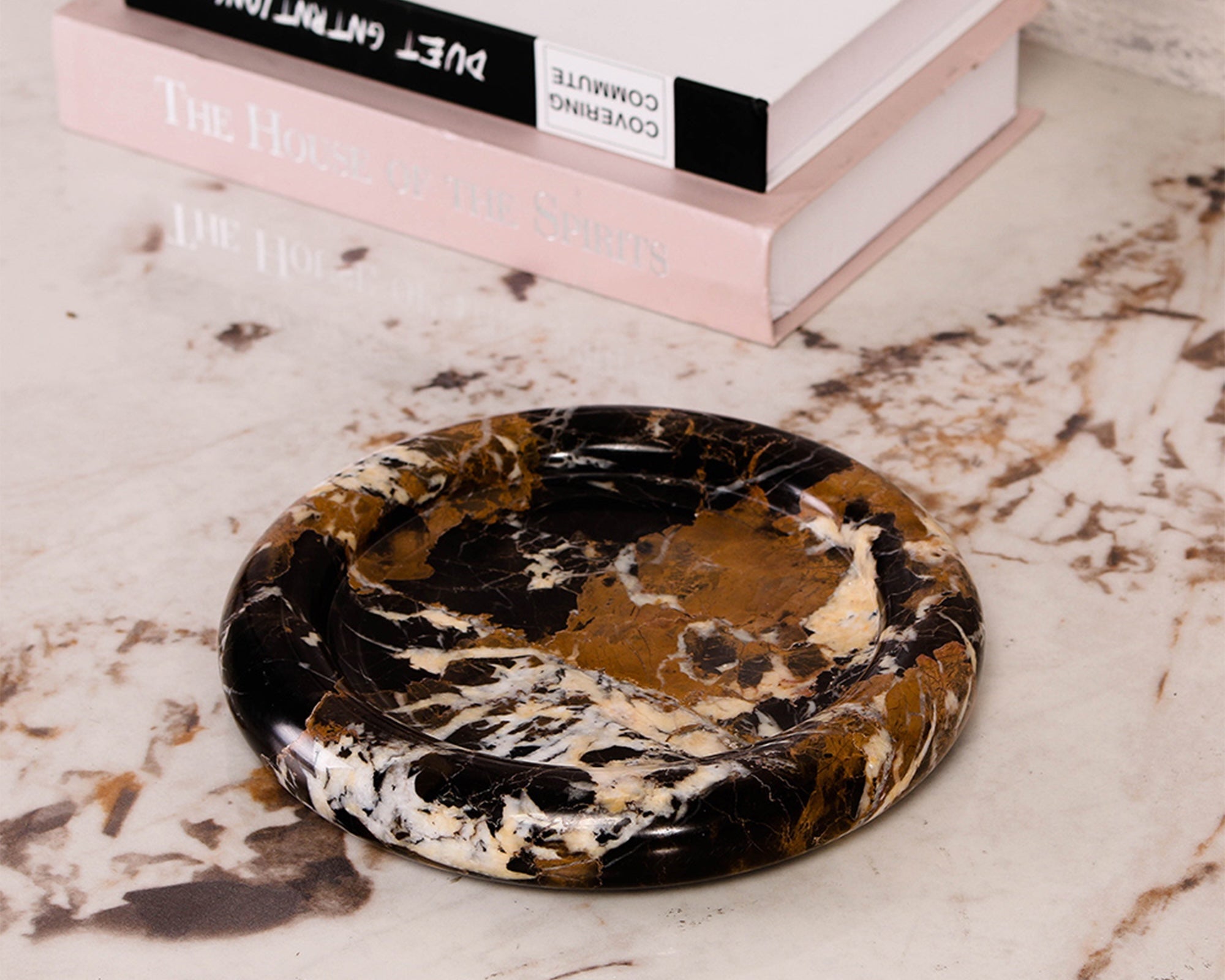 Ophira Tray - Black & Gold Marble