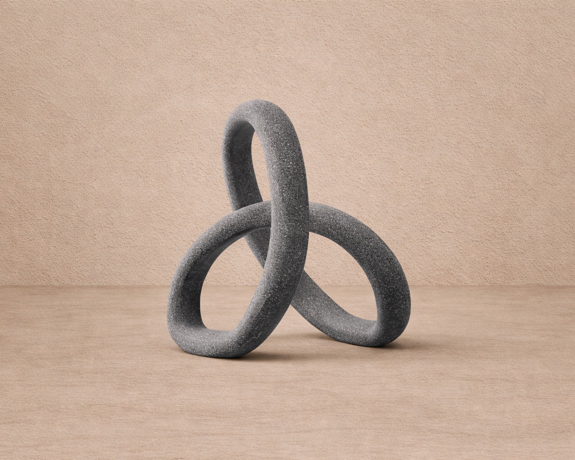 Loop Sculpture - Matte Black Marble Effect