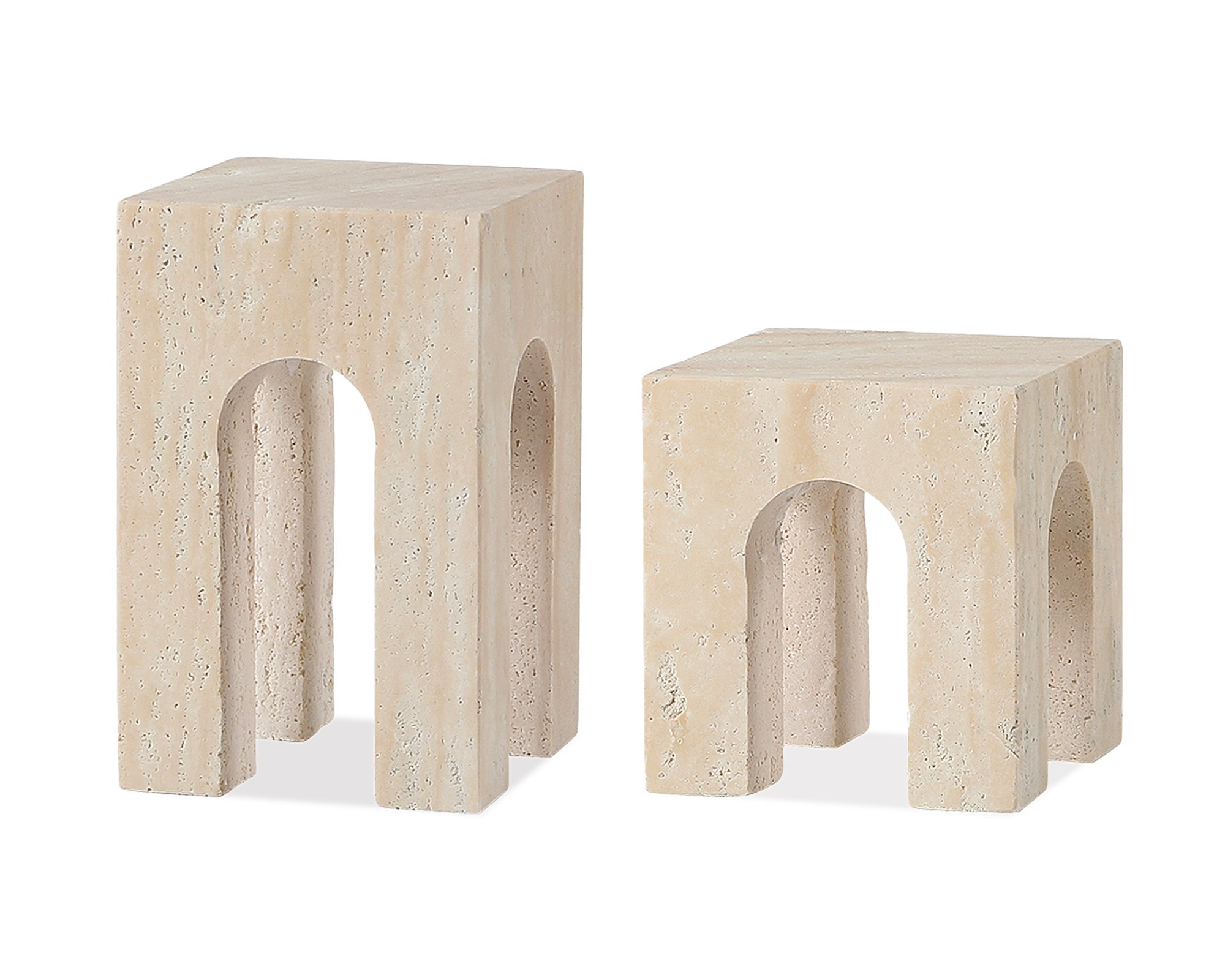 Porte Travertine Sculpture Large - Beige Marble