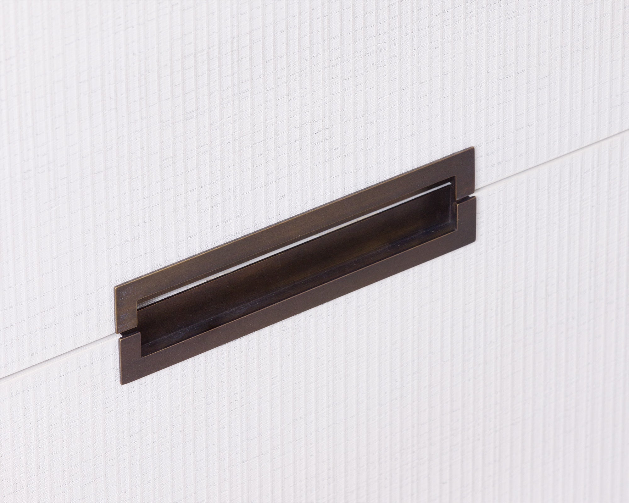 Vitros Bedside Table  -   White Saw Cut Oak and Antique Brushed Brass