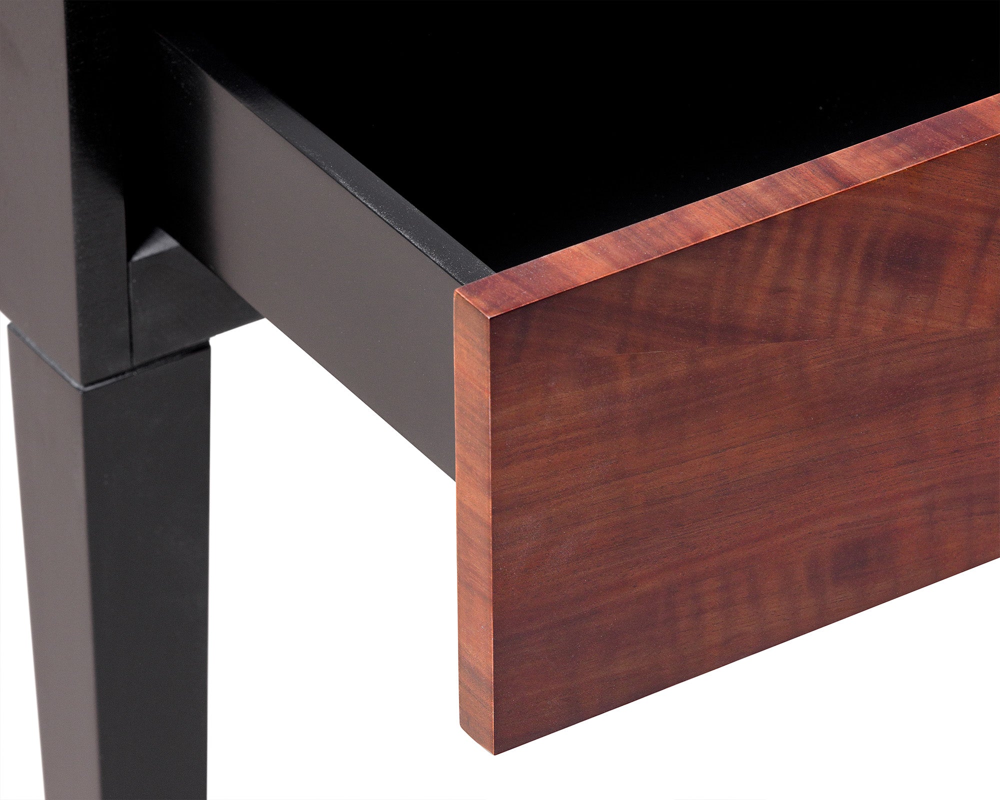 Beverly Console Table  -  Brown Wood and Hammered Brass