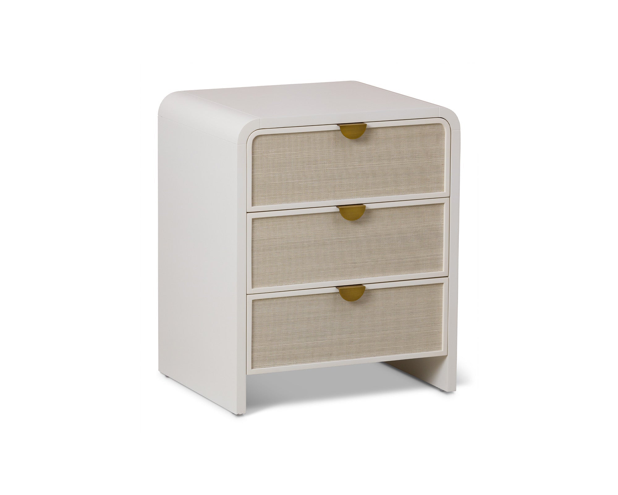 Venice Bedside Table - Cloud White and Brushed Brass