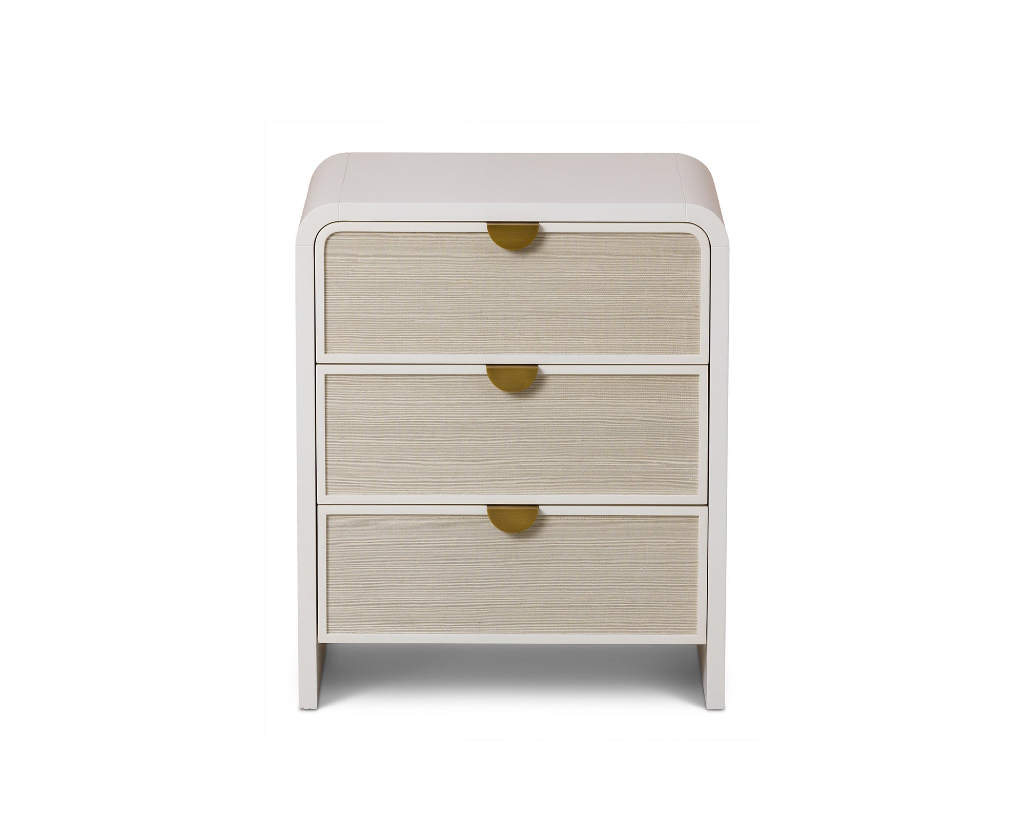 Venice Bedside Table - Cloud White and Brushed Brass