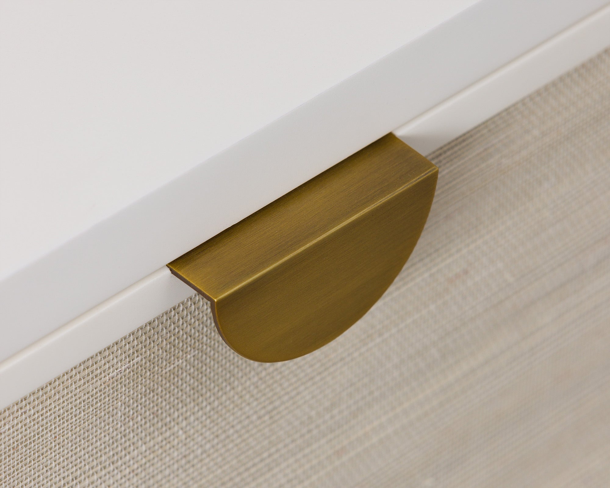 Venice Bedside Table - Cloud White and Brushed Brass
