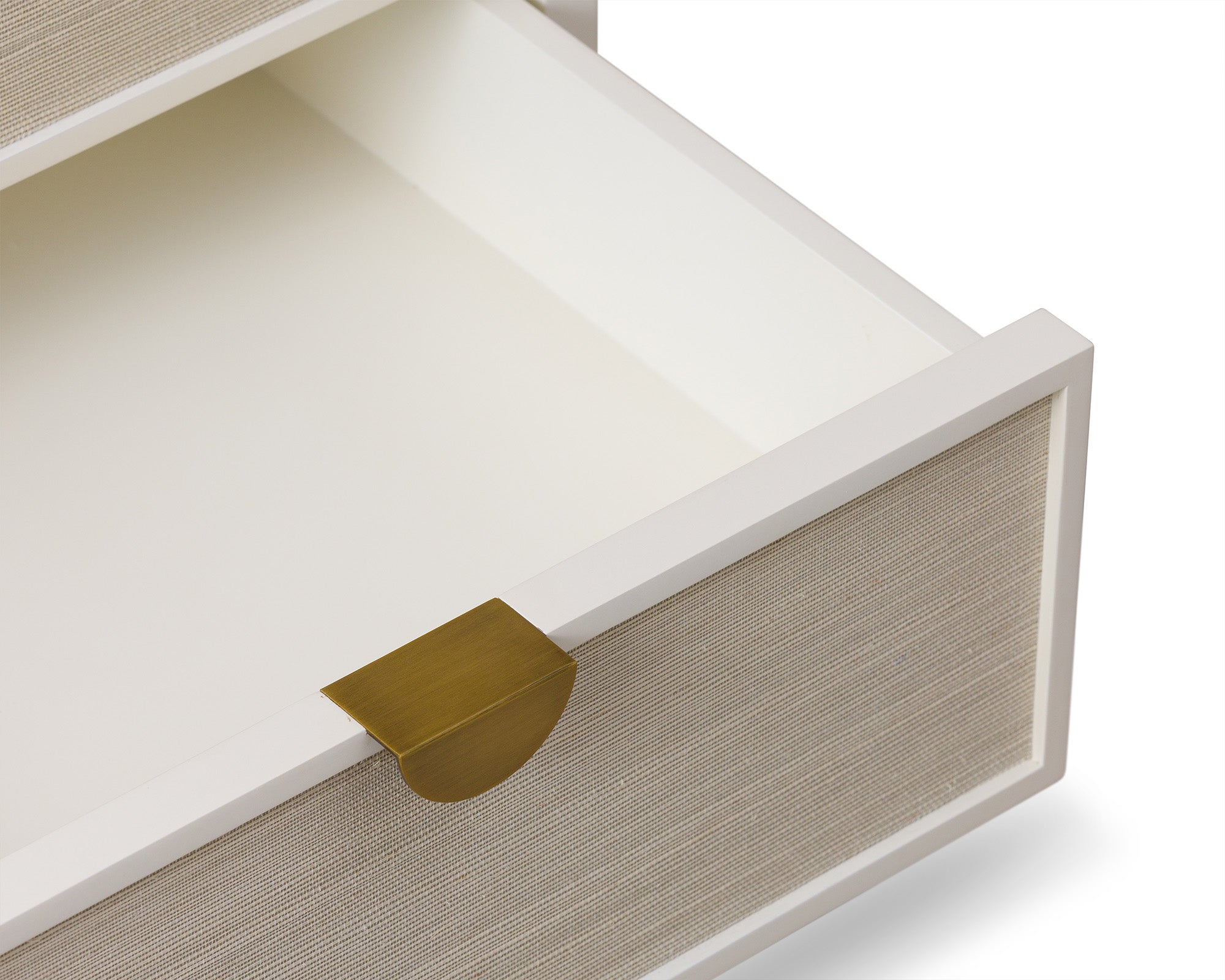 Venice Bedside Table - Cloud White and Brushed Brass
