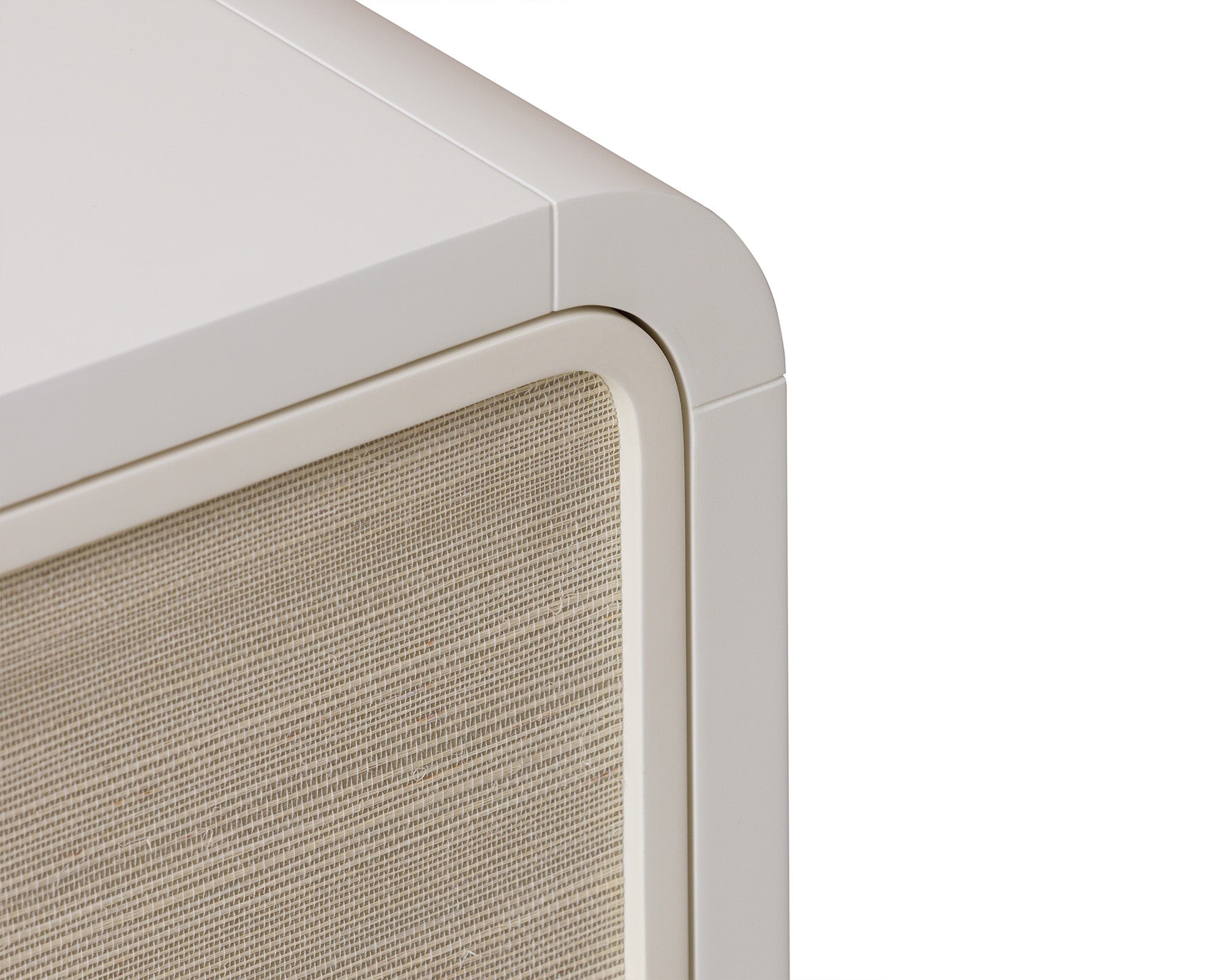 Venice Bedside Table - Cloud White and Brushed Brass