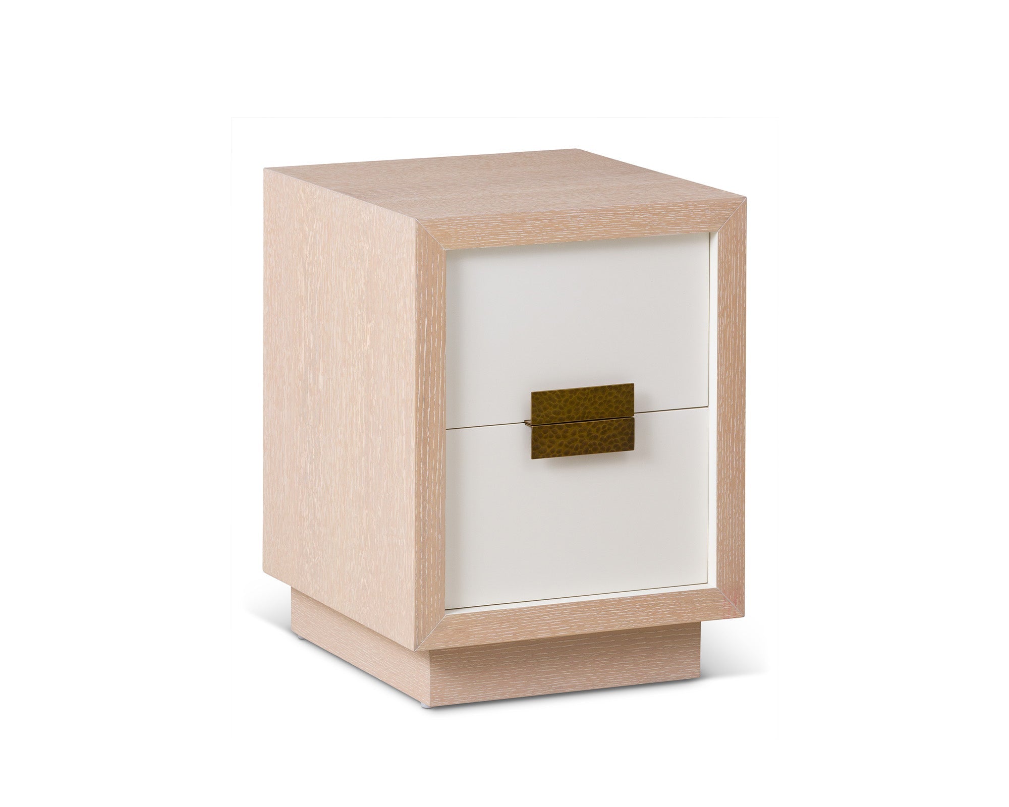 Manila Beside Table - Natural White Oak and Antique Brass