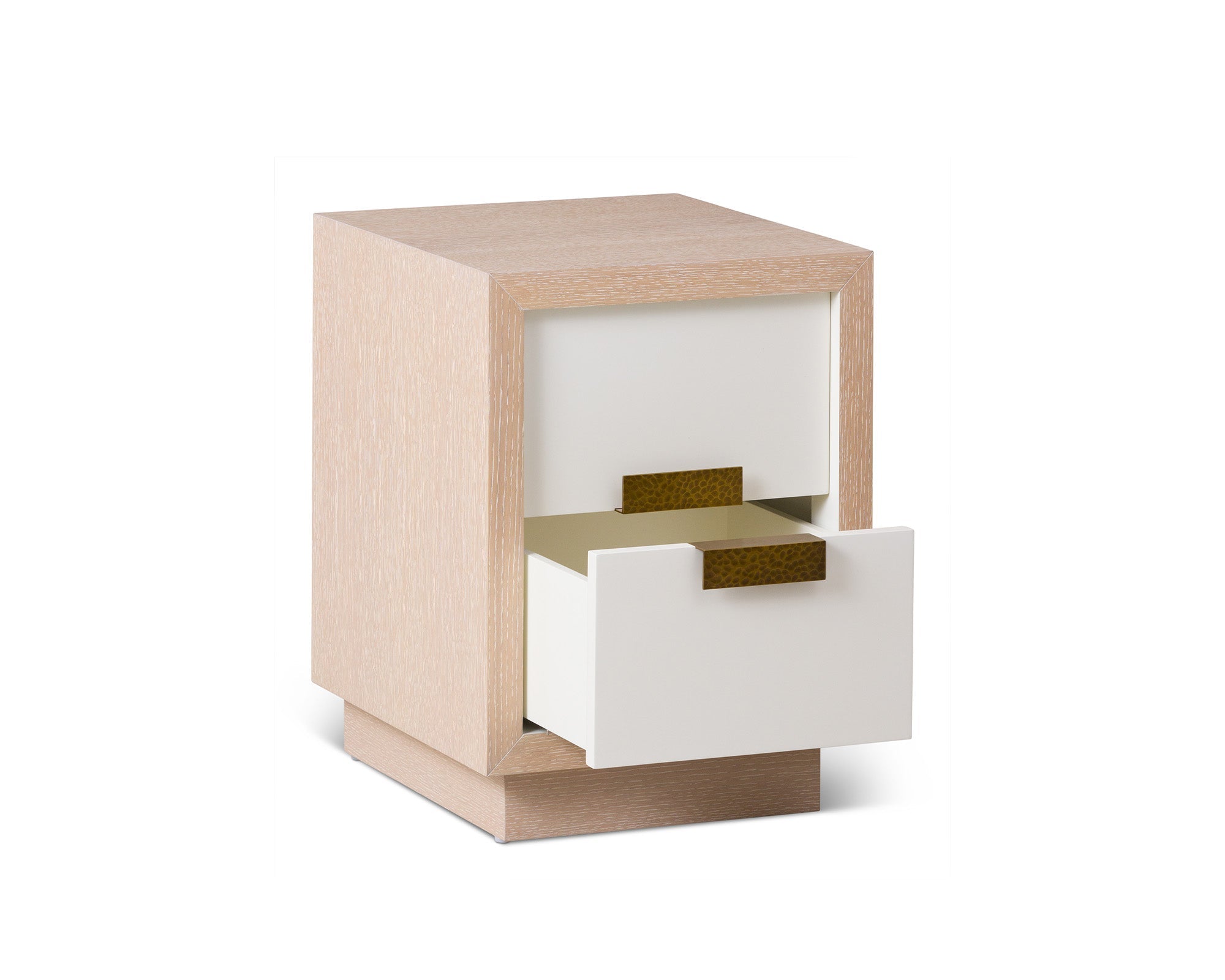 Manila Beside Table - Natural White Oak and Antique Brass