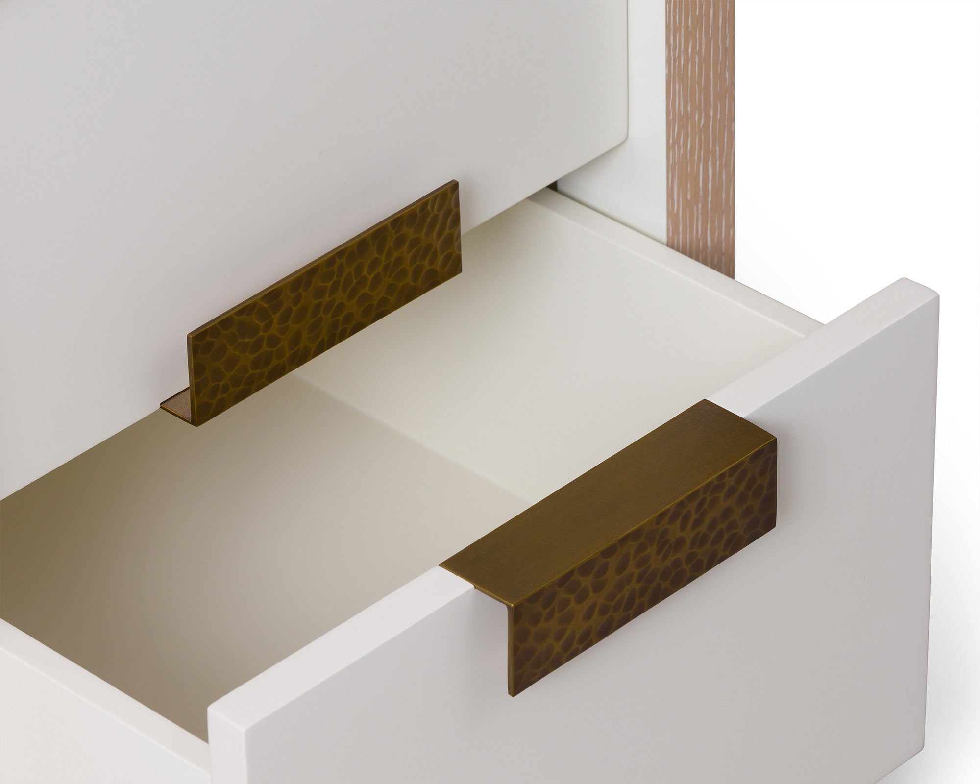 Manila Beside Table  -  Natural White Oak and Antique Brass