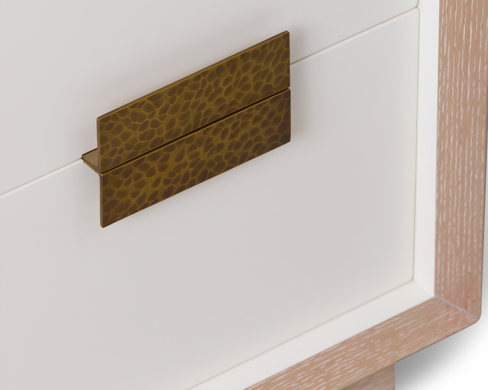 Manila Beside Table  -  Natural White Oak and Antique Brass