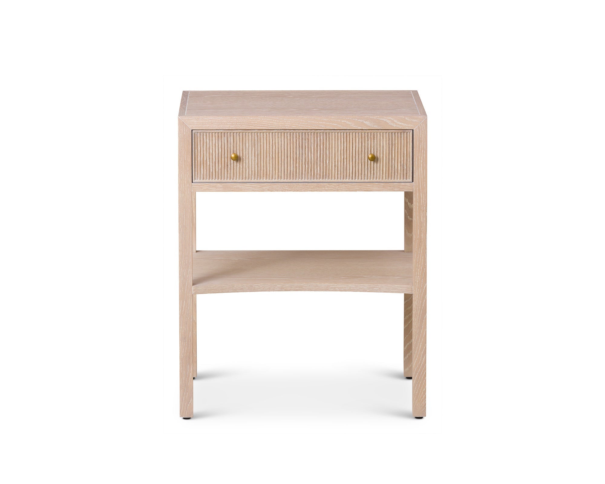 Toronto Bedside Table - Natural White Oak and Brass