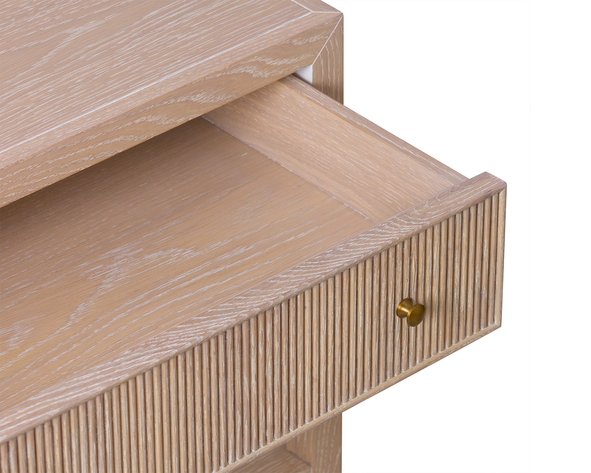 Toronto Bedside Table - Natural White Oak and Brass