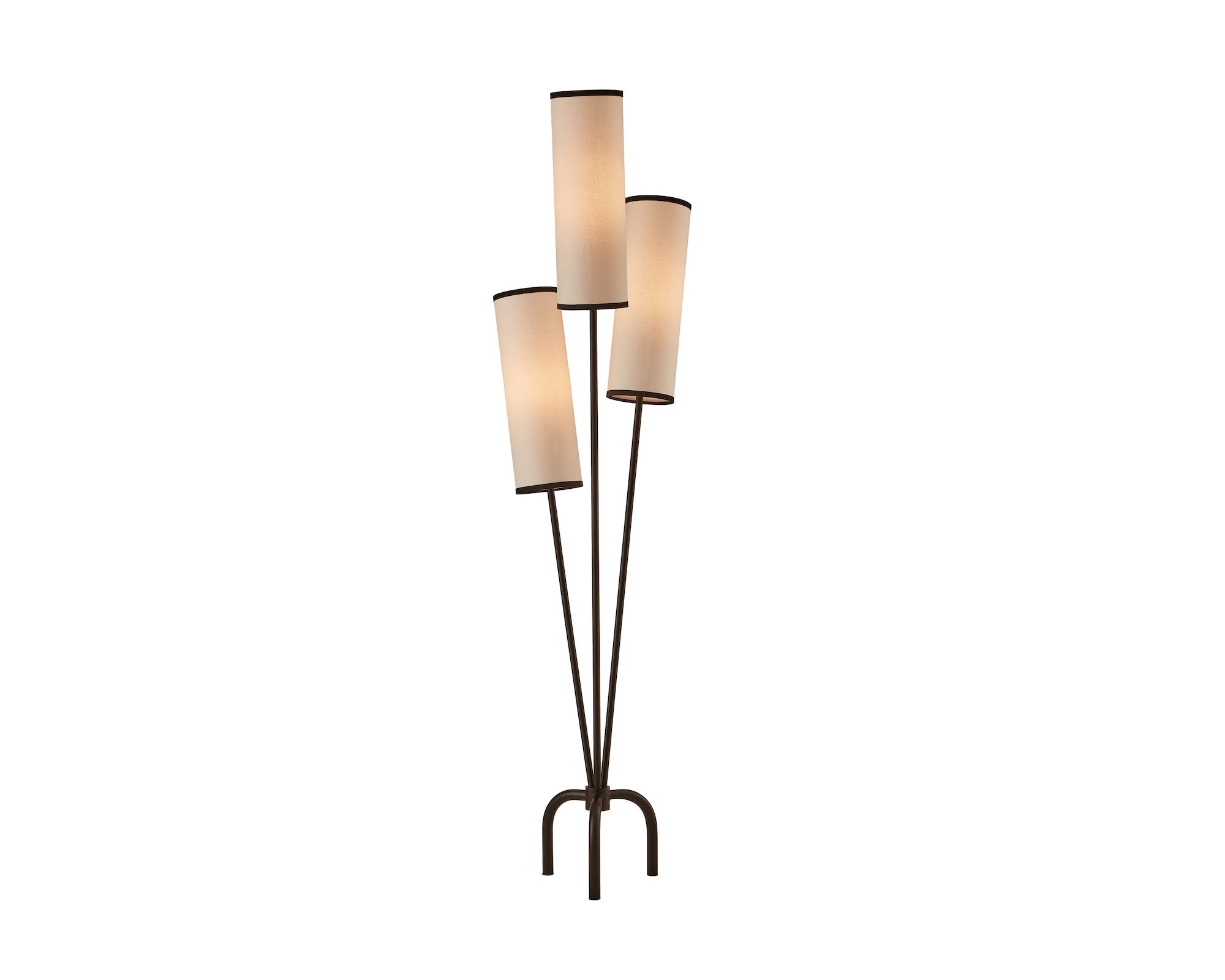 Trevi Floor Lamp - White Linen/Black Metal