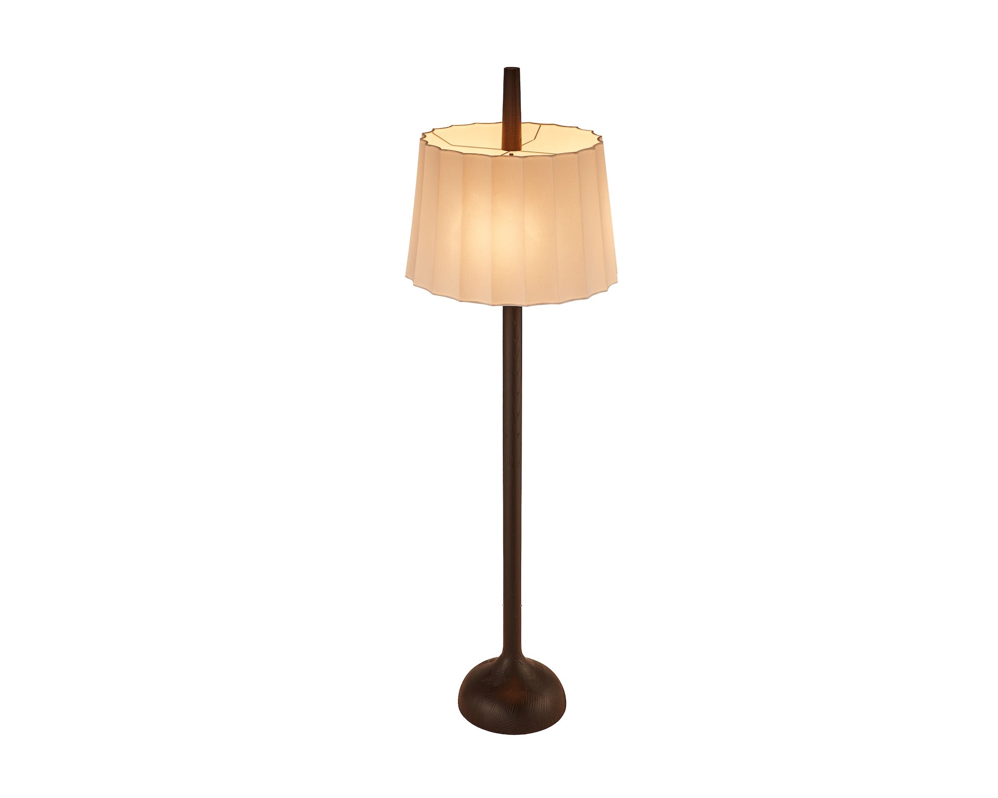 Conti Floor Lamp - White Linen/Black Ash