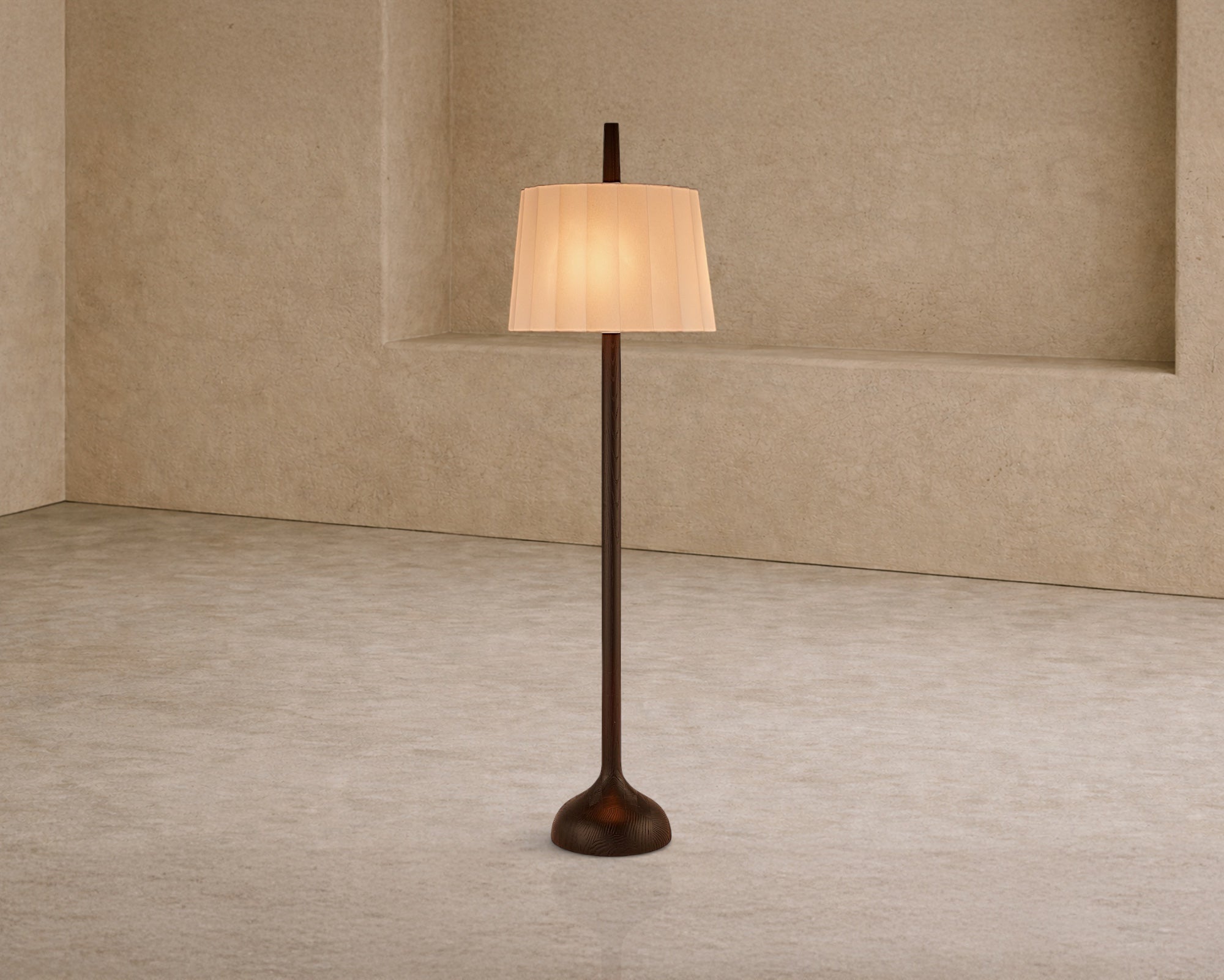 Conti Floor Lamp - White Linen/Black Ash