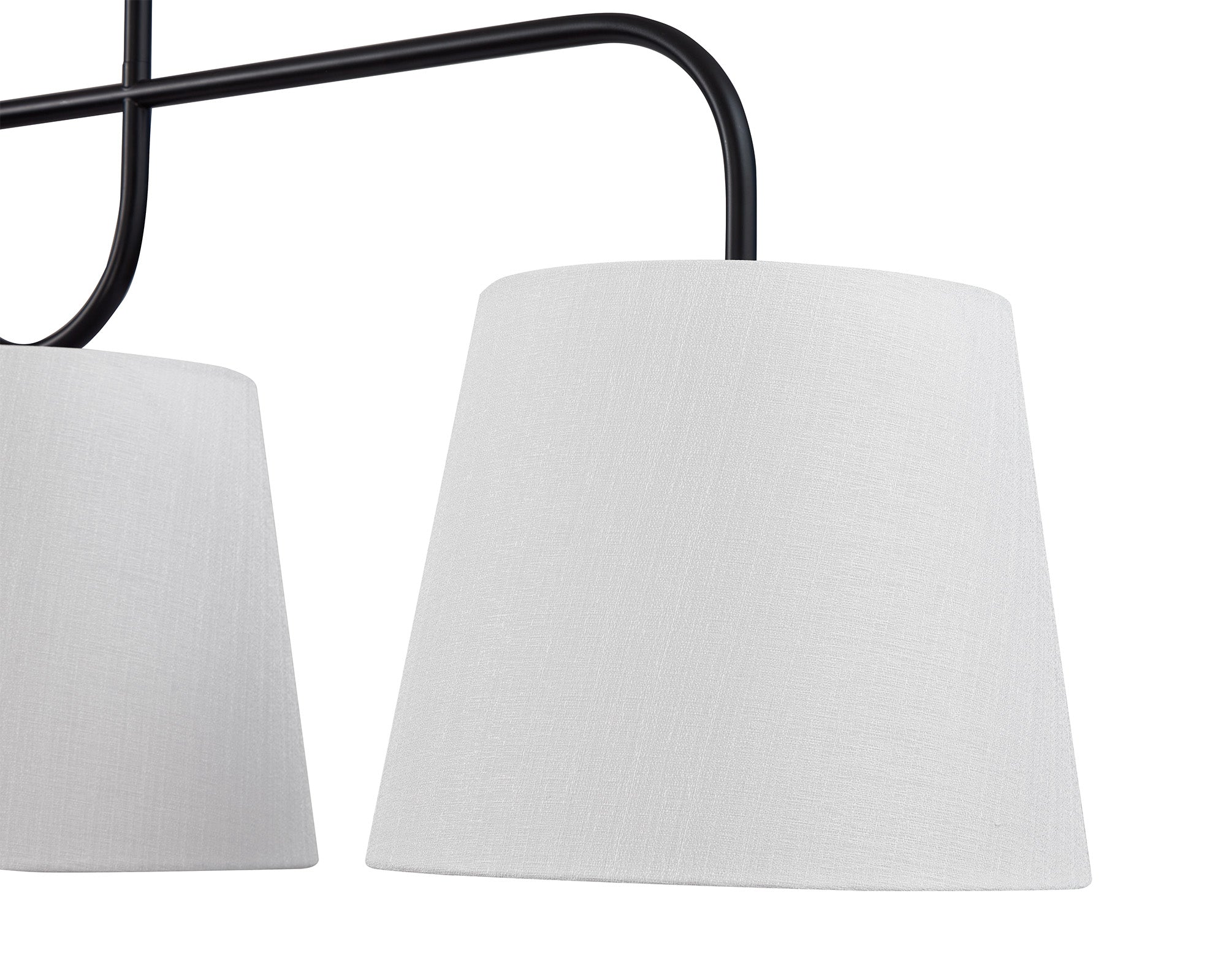 De Voir Pendant Lamp - Black Metal and White Linen
