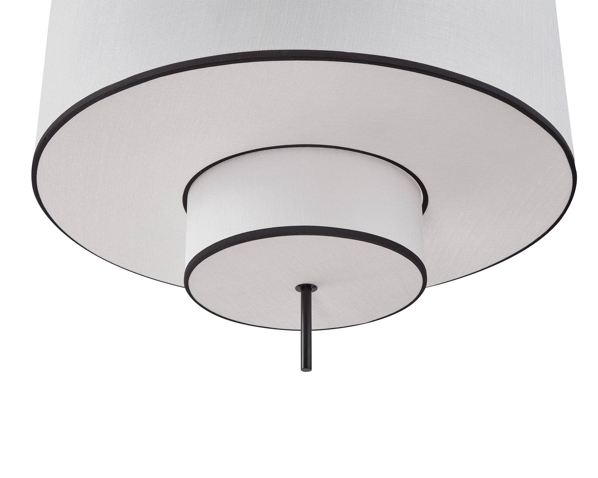 Aris Pendant Lamp - Black Metal and White Linen
