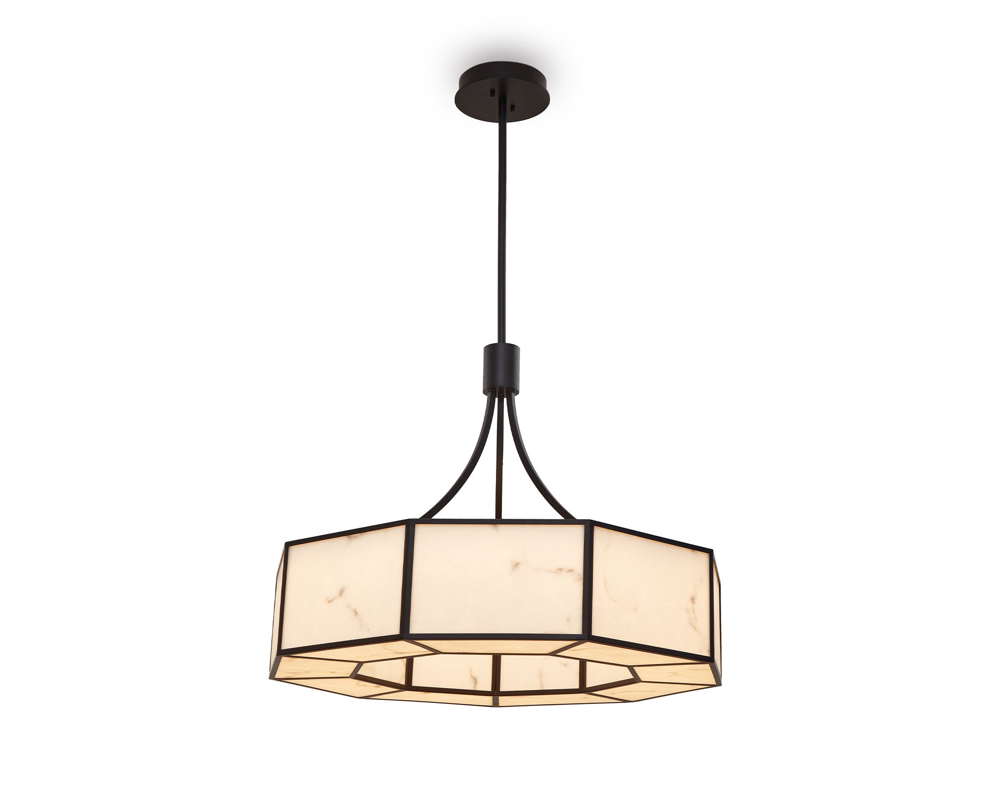 Allen Pendant Lamp - Alabaster and Black Metal