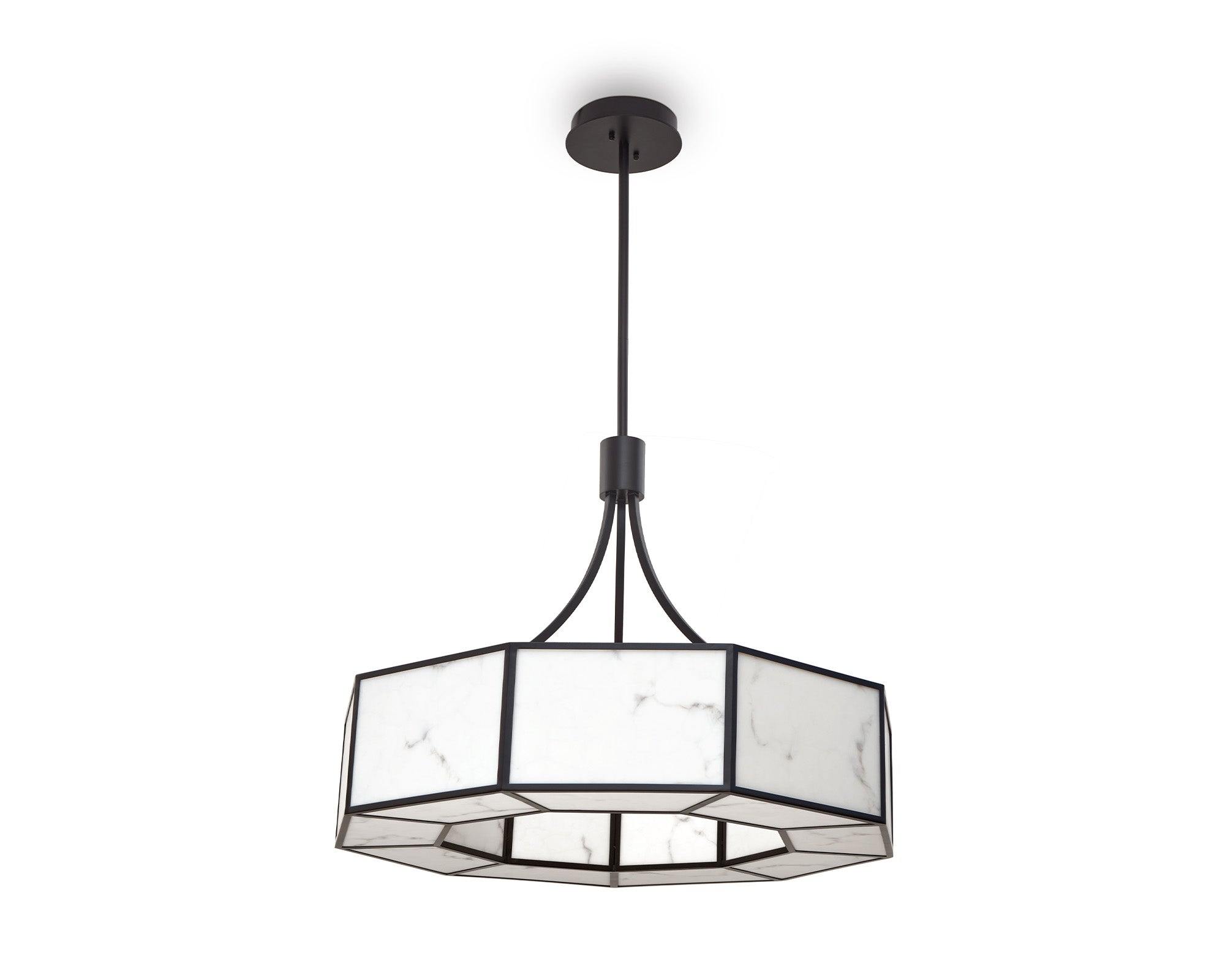 Allen Pendant Lamp - Alabaster and Black Metal