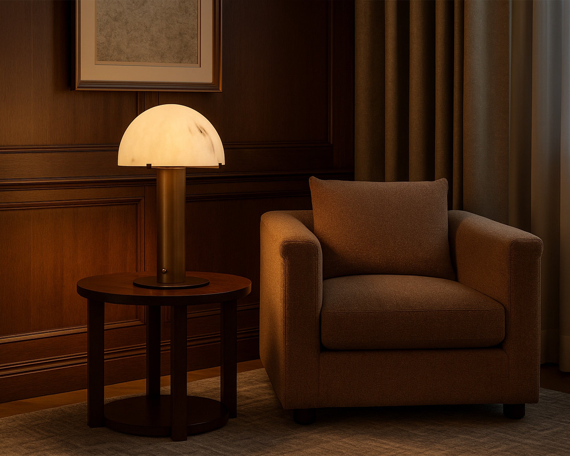 Aston Table Lamp - Alabaster and Antique Brass