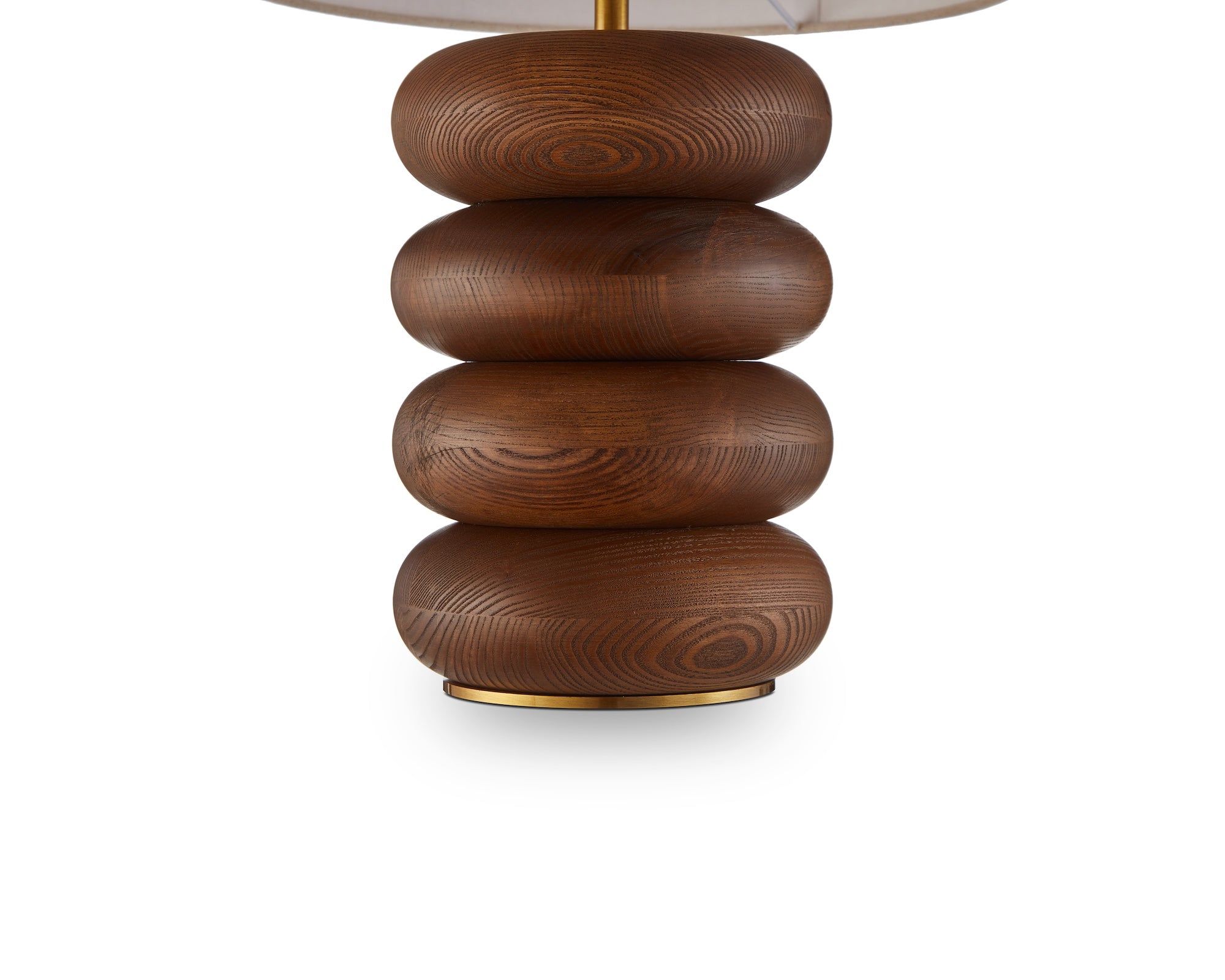 Dalt Table Lamp - Mid Brown Oak and Beige Linen Shade